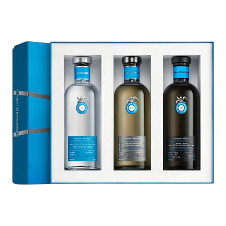 Casa Dragones Sipping Tequila Gift Set 3 pack Blanco Repo and Anejo 375 ml