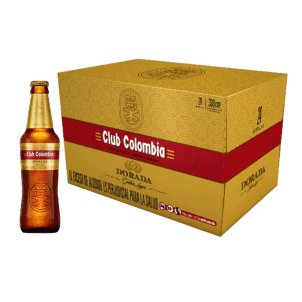Club Colombia Dorada Golden Lager Beer 330ml Bottle 24-Pack