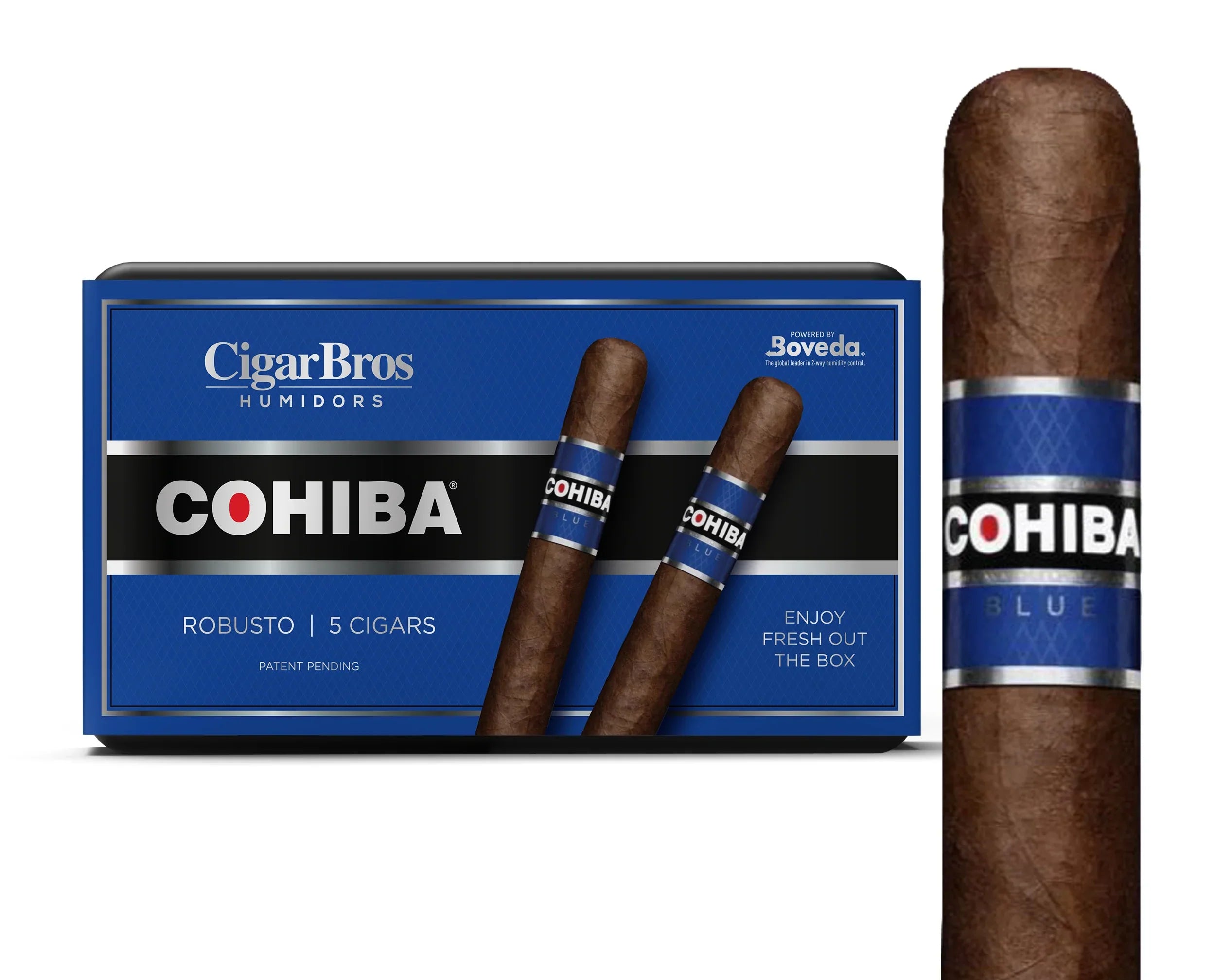 Cohiba Blue Robusto Cigar With Personal Humidor by CigarBros (Box of 5)