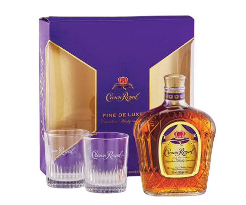 Crown Royal Canadian Whiskey Gift Set with 2 Glasses 750 ml