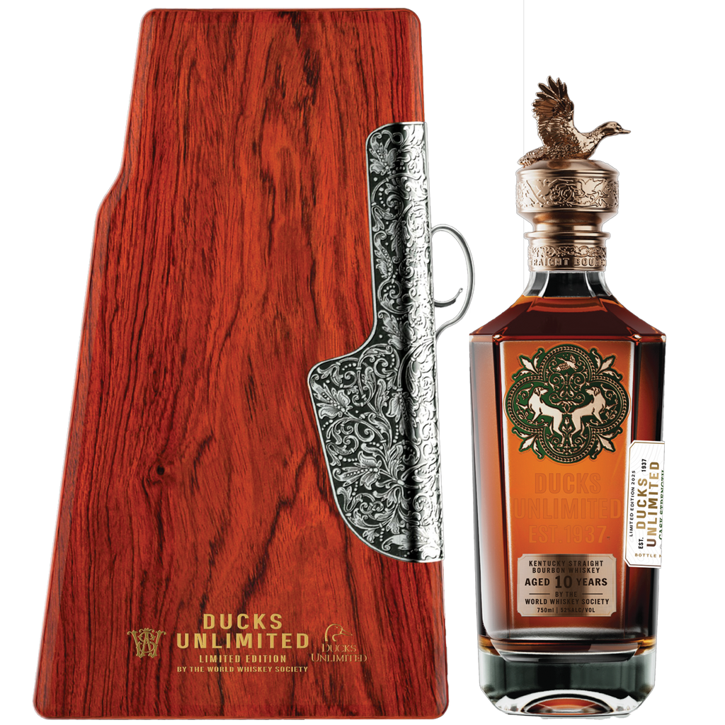 World Whiskey Society Ducks Unlimited Limited Edition Gunstock 10 Year Old Straight Bourbon Whiskey 750ml
