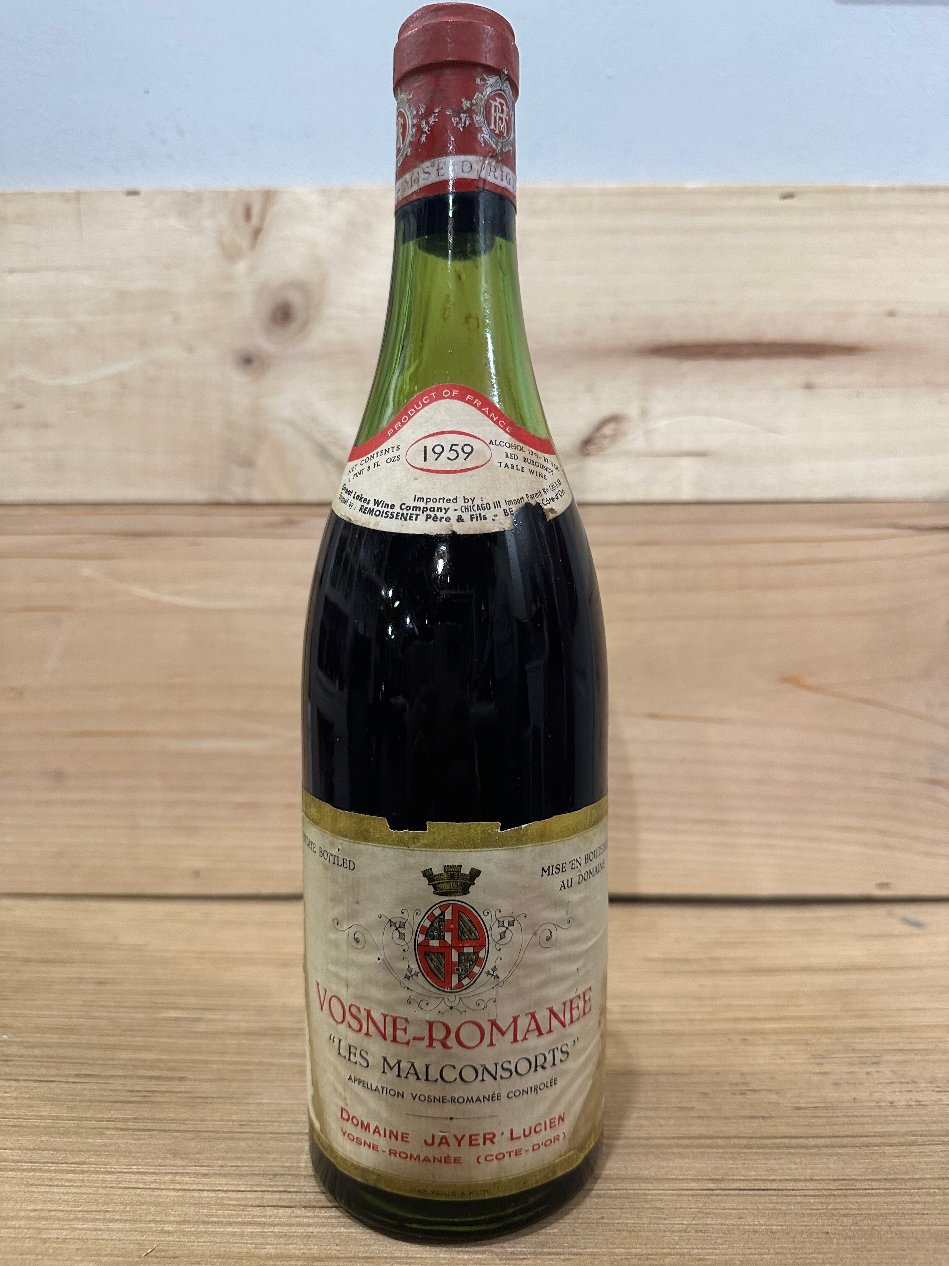1959 Domaine Lucien Jayer Vosne-Romanee Les Malconsorts 750ml