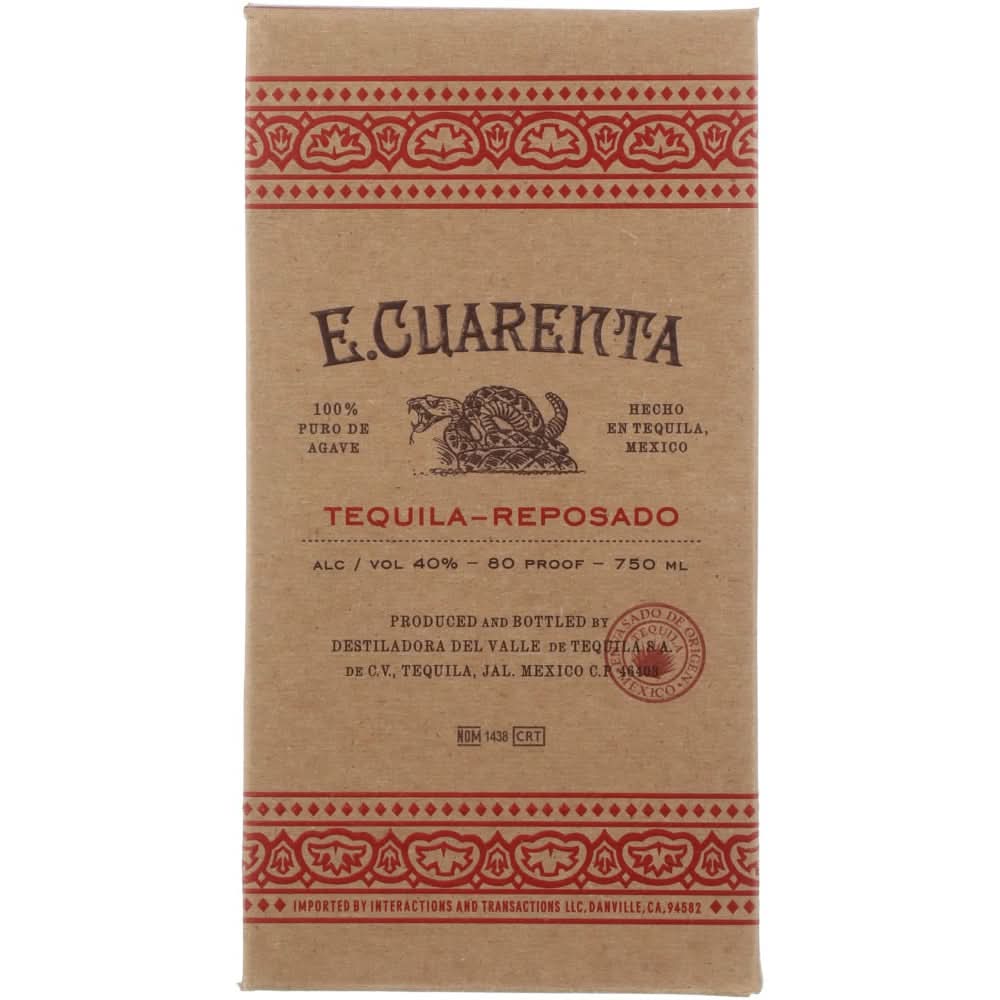 E. Cuarenta Reposado Tequila 750ml