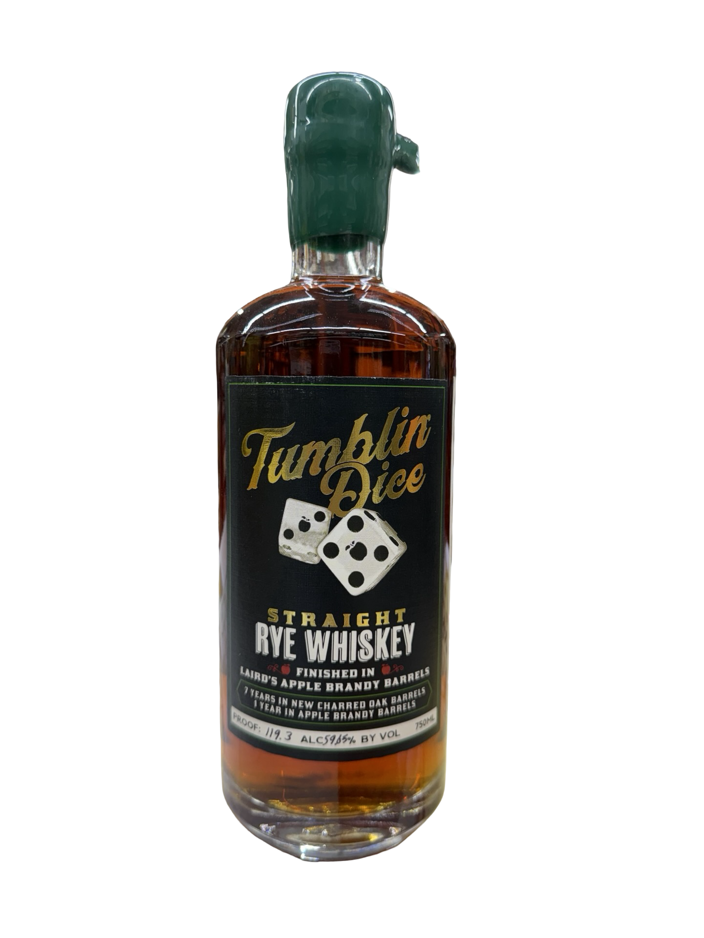 Deadwood Tumblin Dice Laird's Apple Brandy Barrel Finish Barrel Proof Straight Rye Whiskey