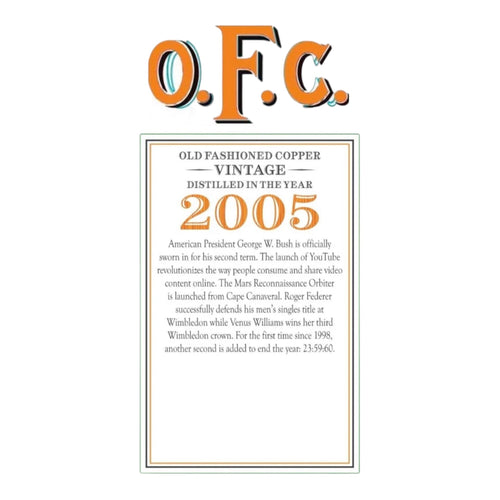 2005 Buffalo Trace O.F.C. Old Fashioned Copper Bourbon Whiskey 750ml