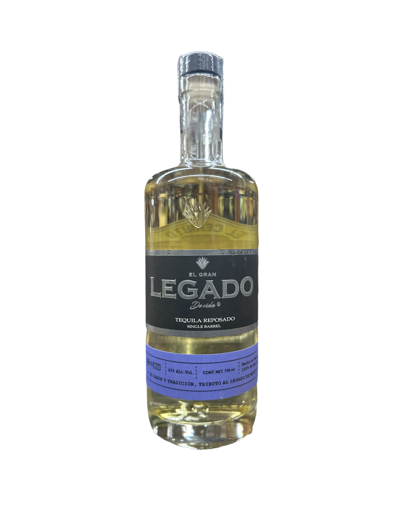 El Gran Legado De Vida Rested in American Oak Barrels Lote 559 Single Barrel No. #2 El Cerrito Liquor Store Pick Reposado Tequila 750ml