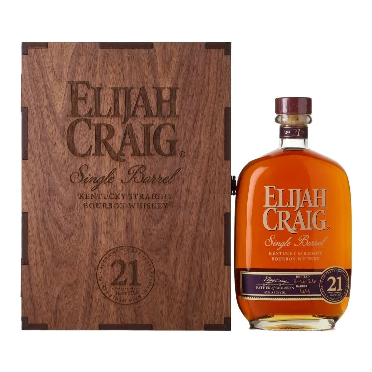 Elijah Craig 21 Year Old Single Barrel Straight Bourbon Whiskey 750ml