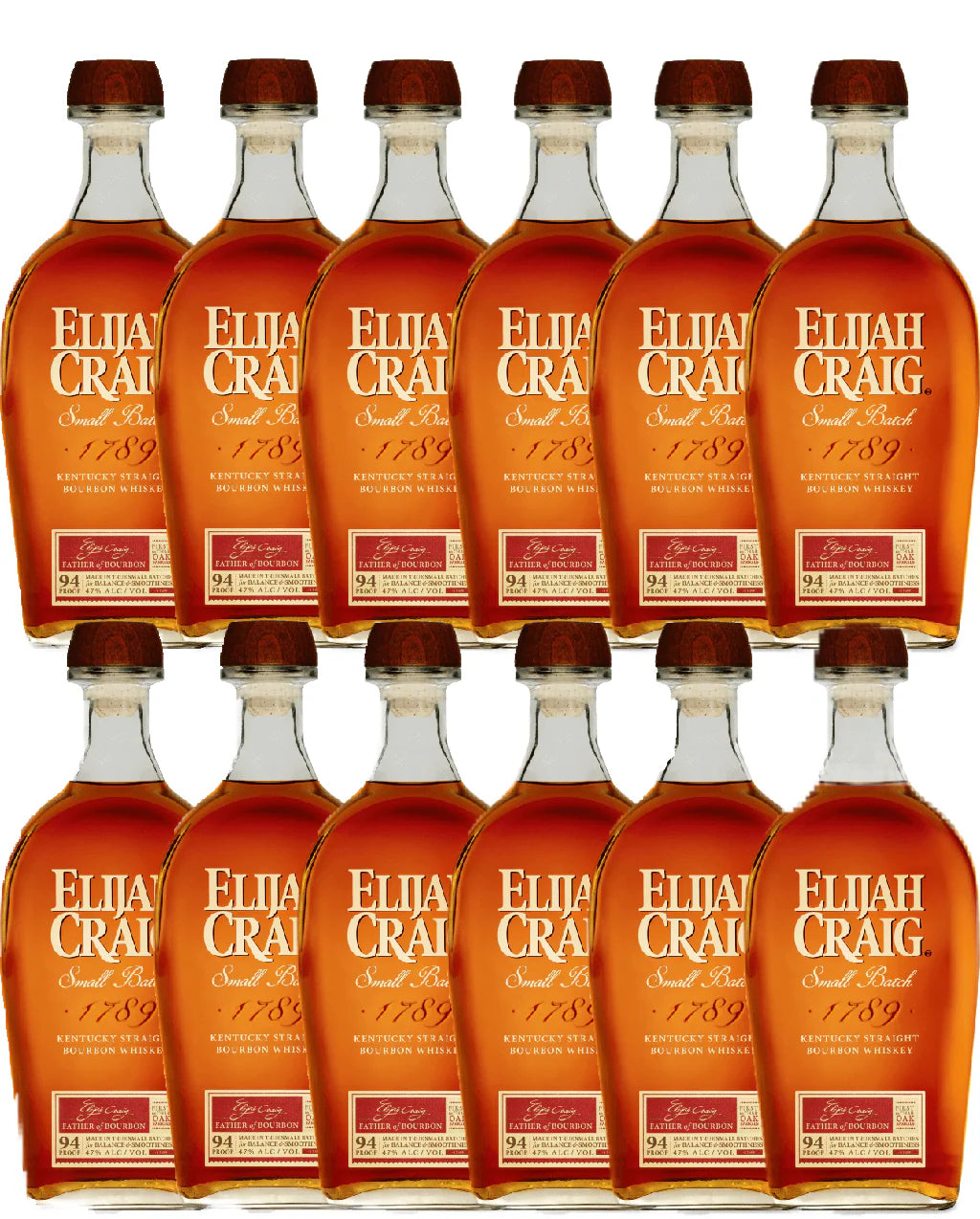 Elijah Craig Small Batch Straight Bourbon Whisky 750ml Bundle 12-Pack