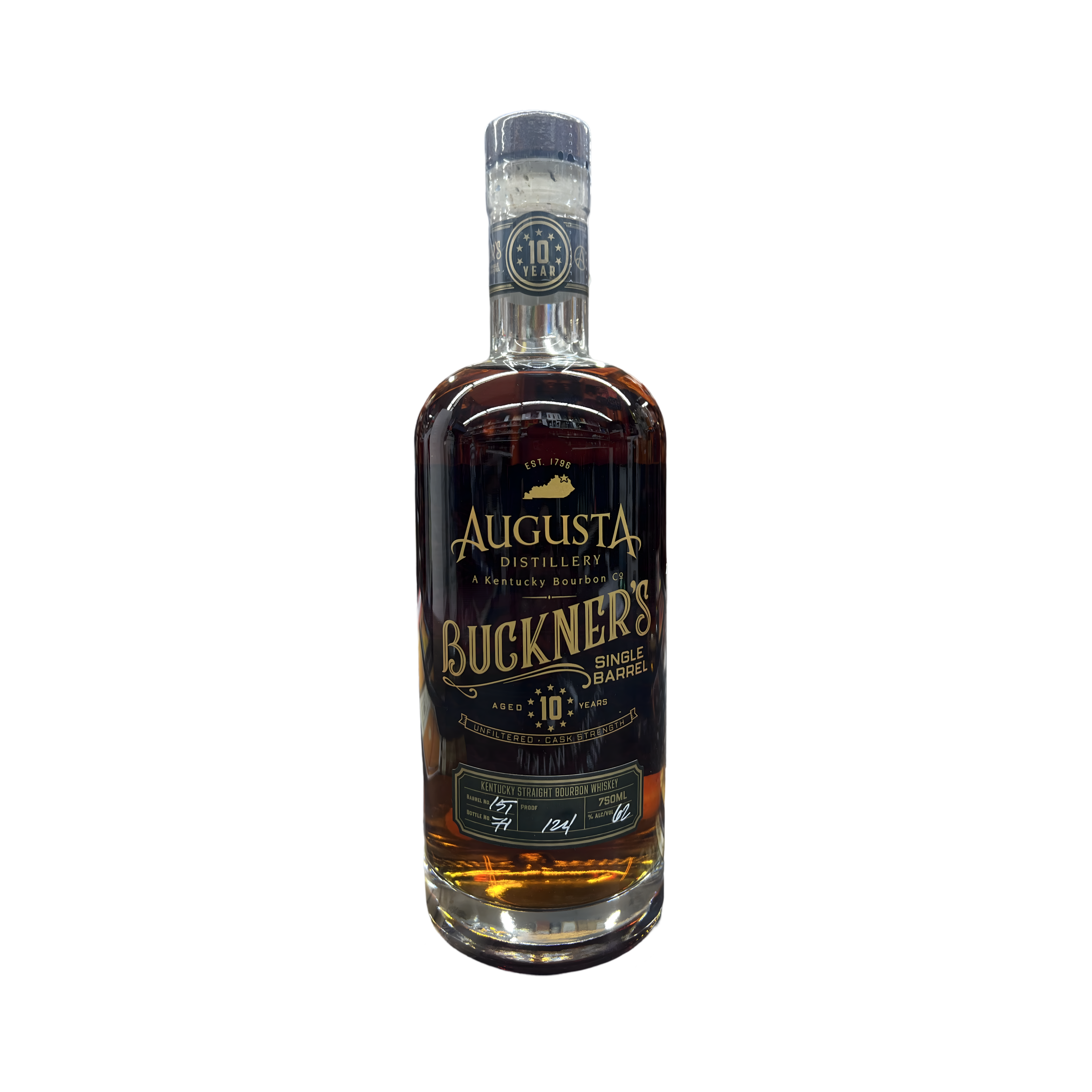 Augusta Distillery Buckner's 10 Year Old Unfiltered Cask Strength EL Cerrito Single Barrel Liquor Store Pick Kentucky Straight Bourbon Whiskey 750ml