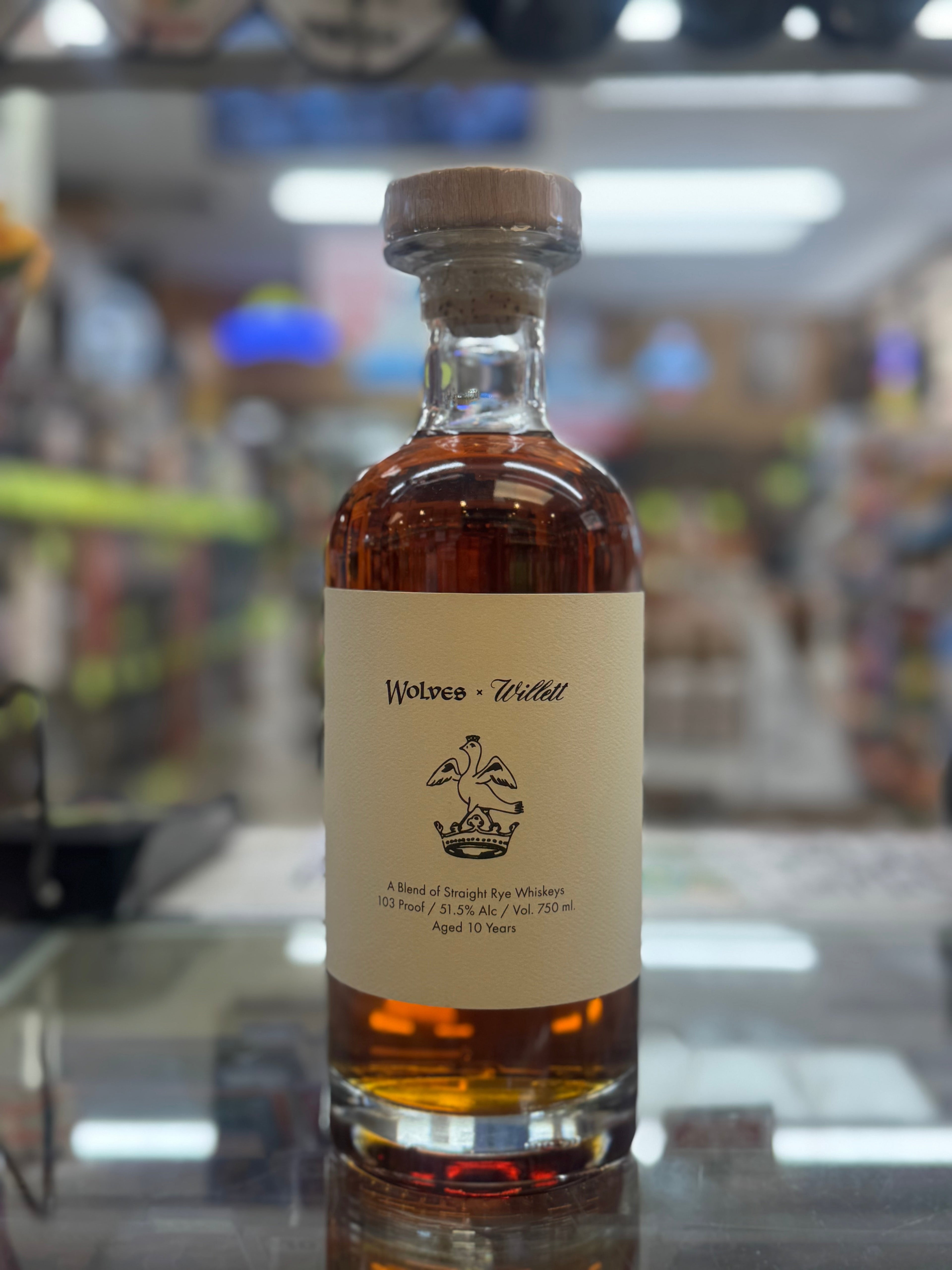 Wolves x Willett 10 Year Old Straight Rye Whiskey 750ml
