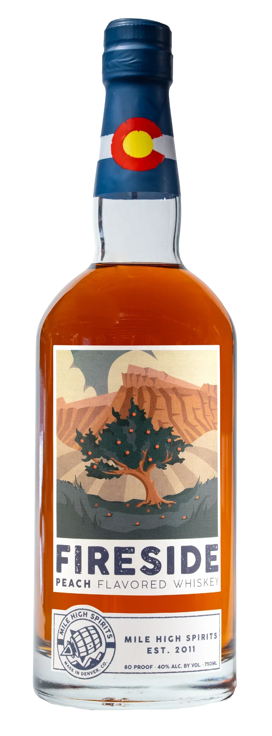 Fireside Peach Flavored Bourbon Whiskey 750ml