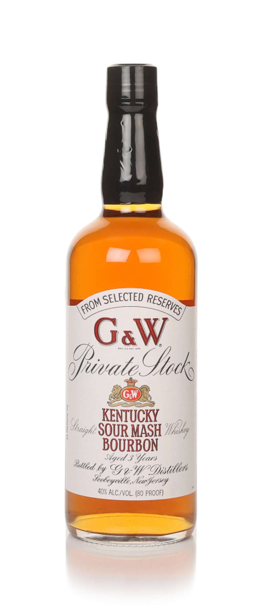 G & W Private Stock Sour Mash Straight Bourbon Whiskey 750ml