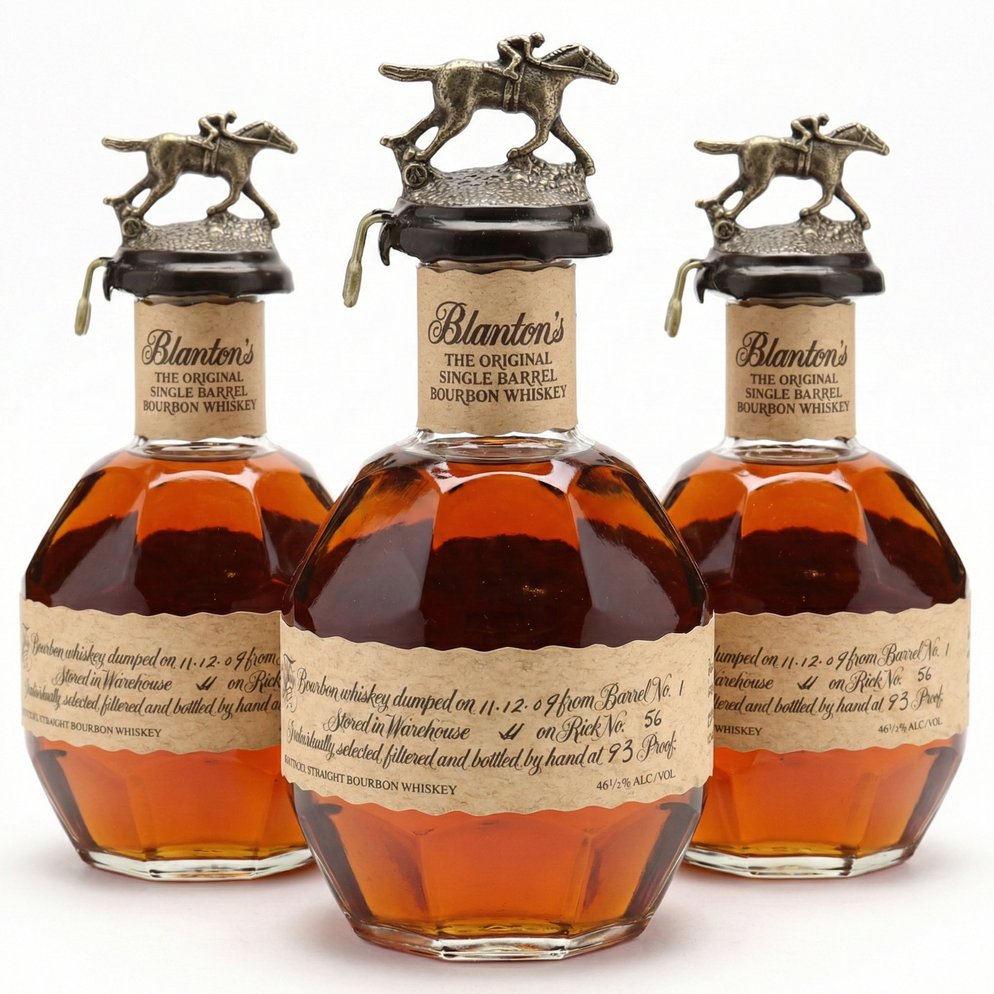 Blanton's The Original Single Barrel Kentucky Straight Bourbon Whiskey Bundle 375ml 3-Pack