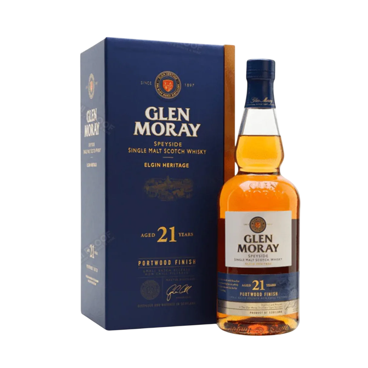 Glen Moray Speyside Single Malt Scotch Elgin Heritage Portwood Finish Whisky 21 year 750 ml