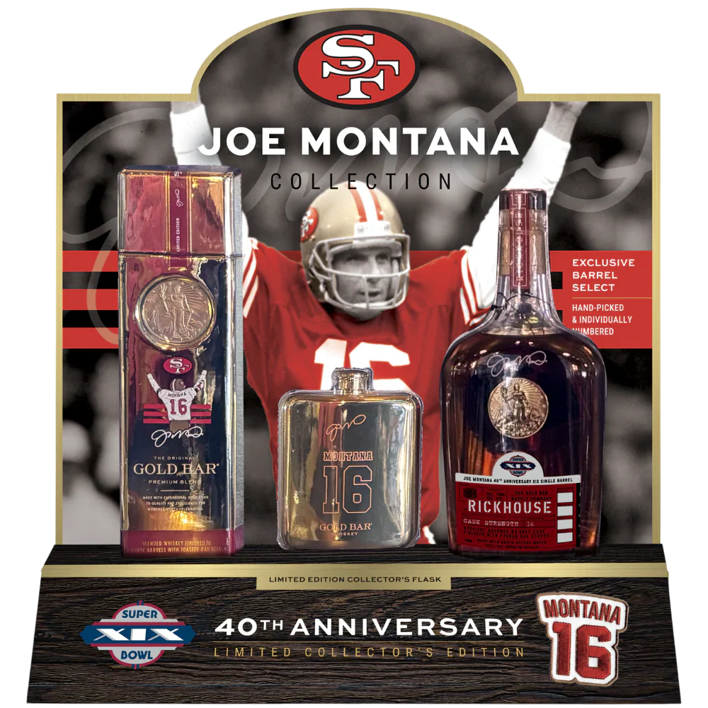 Gold Bar Joe Montana Collection 40th Anniversary  Gift Set 750 ML