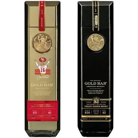 Gold Bar Whiskey Joe Montana Season Kickoff gift set 750ml