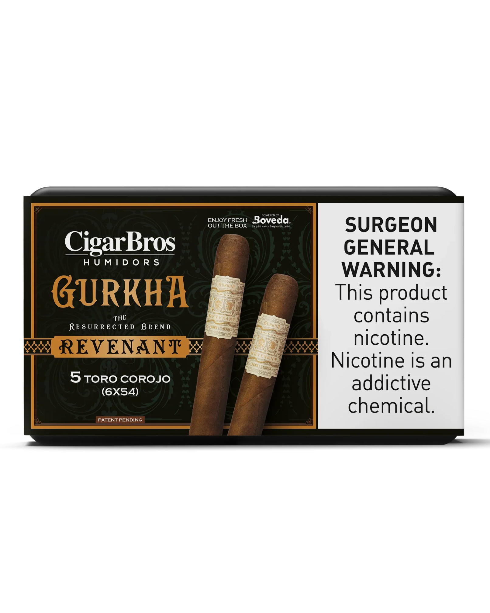 Gurkha Revenant Toro Corojo Cigar With Personal Humidor by CigarBros (Box of 5)