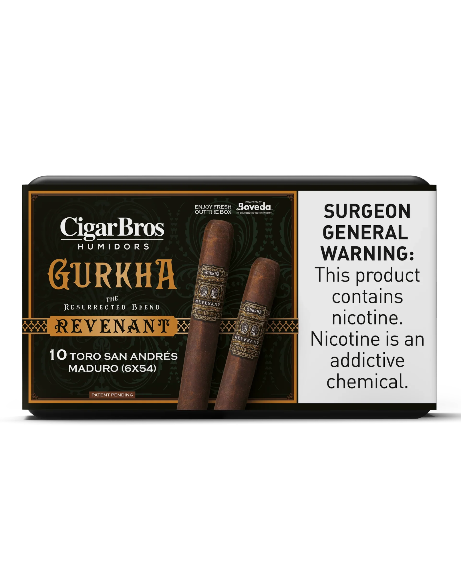 Gurkha Revenant Toro San Andres Maduro Cigar With Personal Humidor by CigarBros (Box of 10)