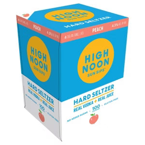 High Noon Peach Vodka Seltzer 12-Oz Can 4-Pack