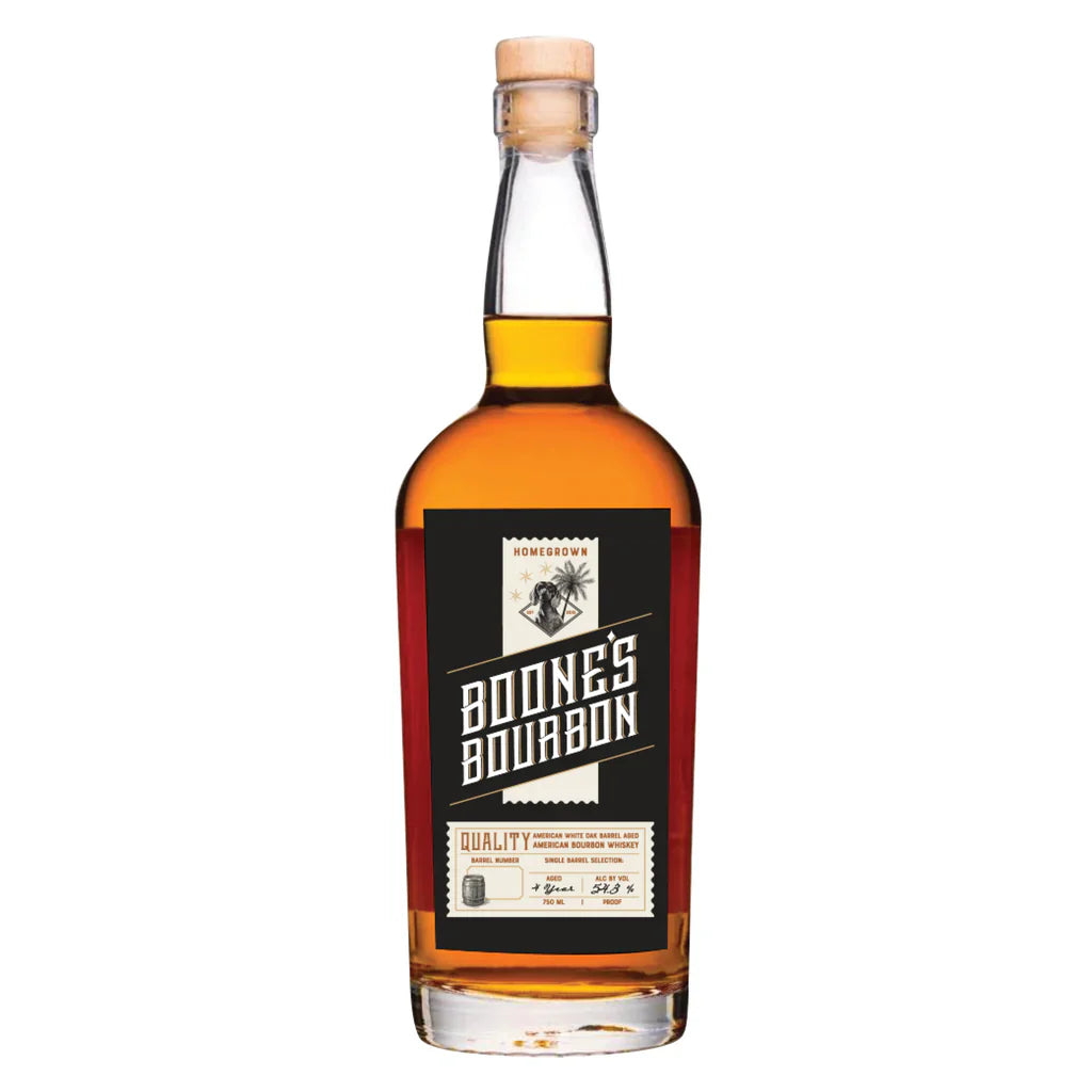 Homegrown Boone's Bourbon Single Barrel 4 Year Old American Bourbon Whiskey 750ml