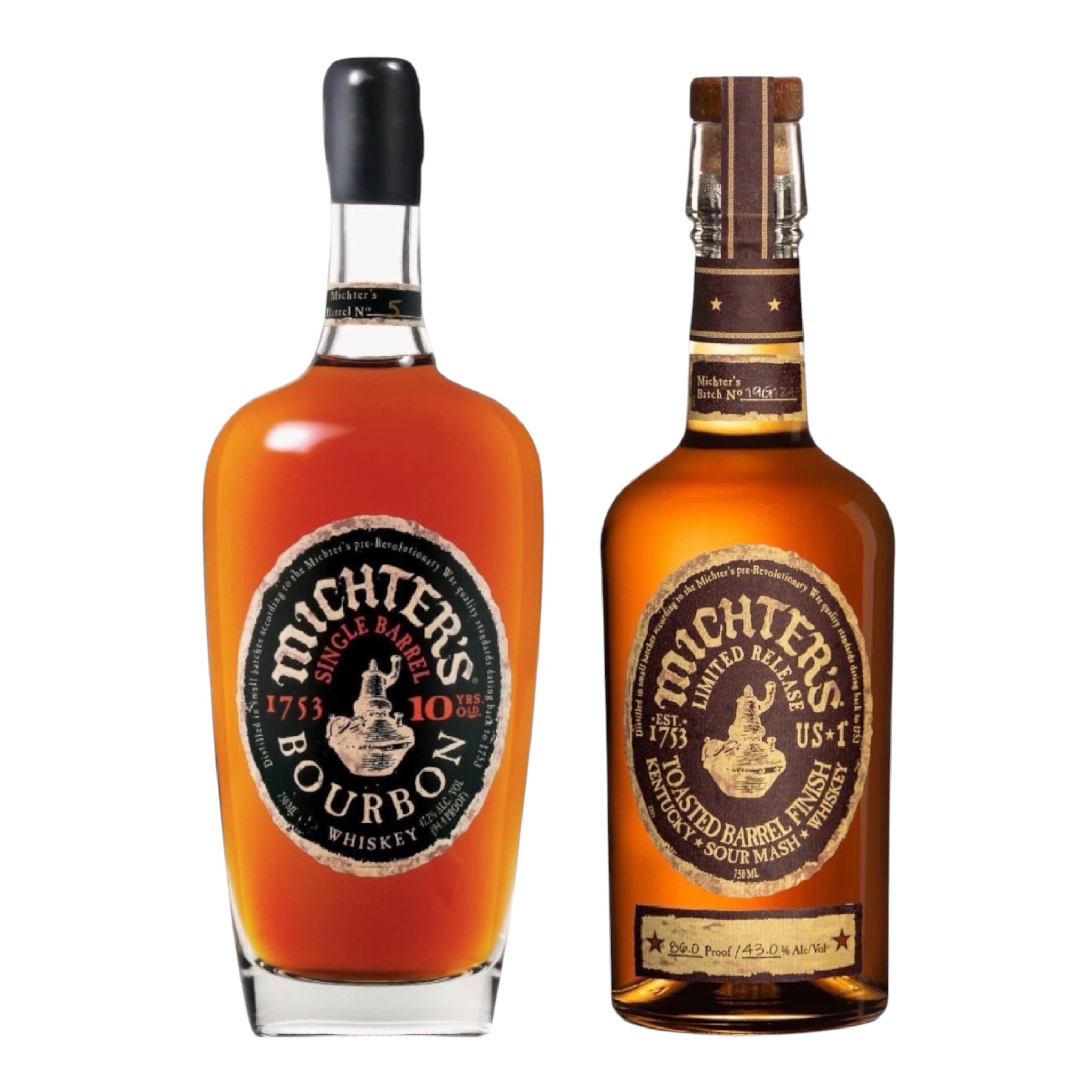 Michters Bourbon 10 Year 25G 2025 & Michters Toasted Barrel Finish 2025 Release Bundle