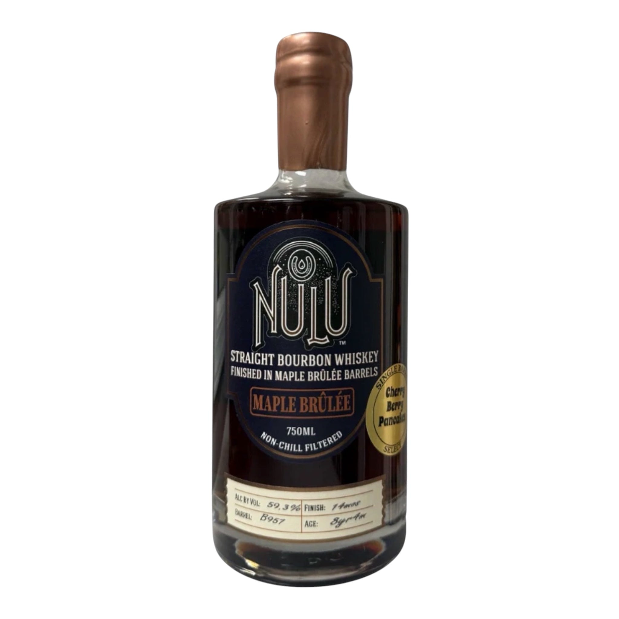 Nulu Maple Brulee Single Barrel Bourbon #B957 118.6 Proof 8 Year “Cherry Berry Pancakes”