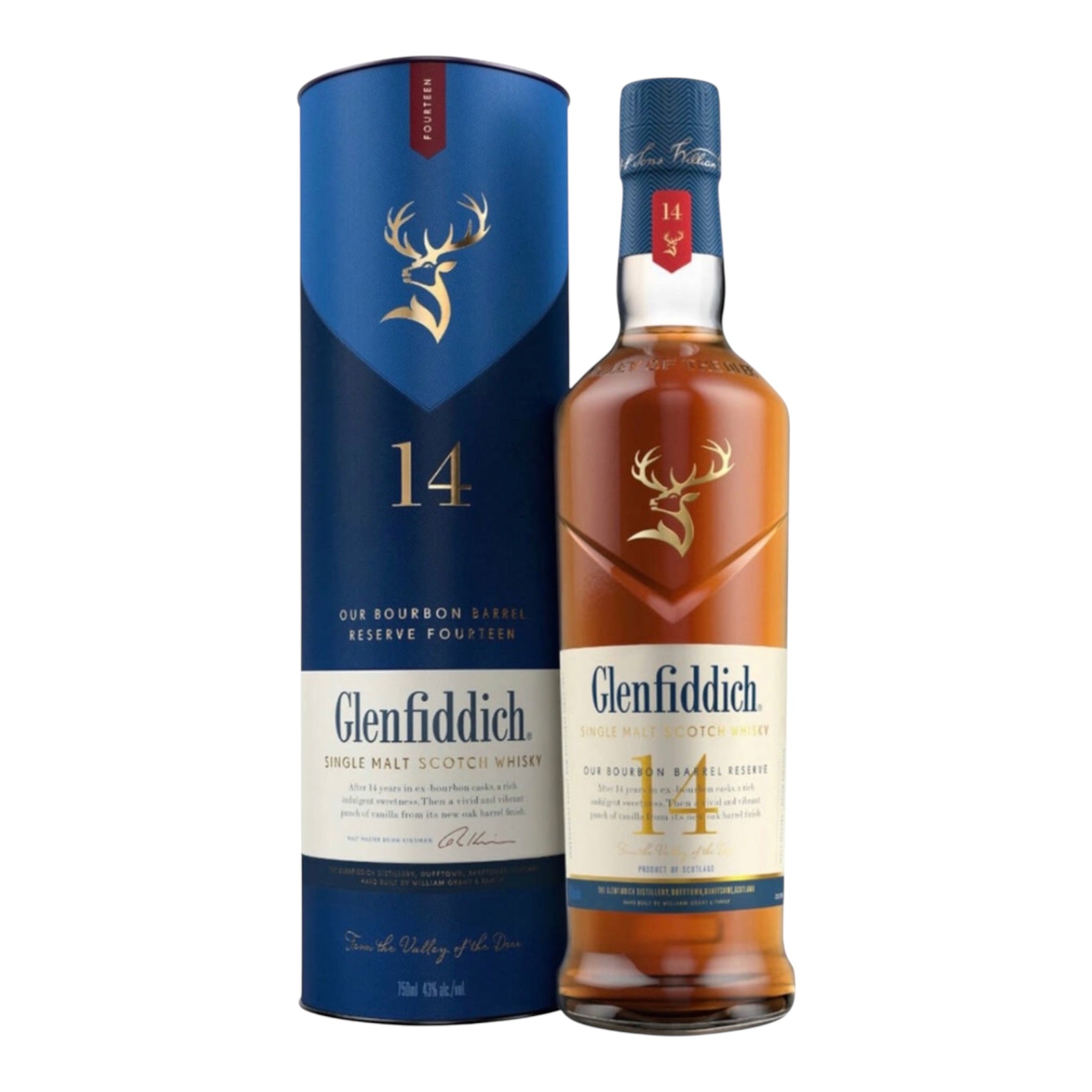 Glenfiddich Bourbon Barrel Reserve 14 Year Old Single Malt Scotch Whisky 750ml