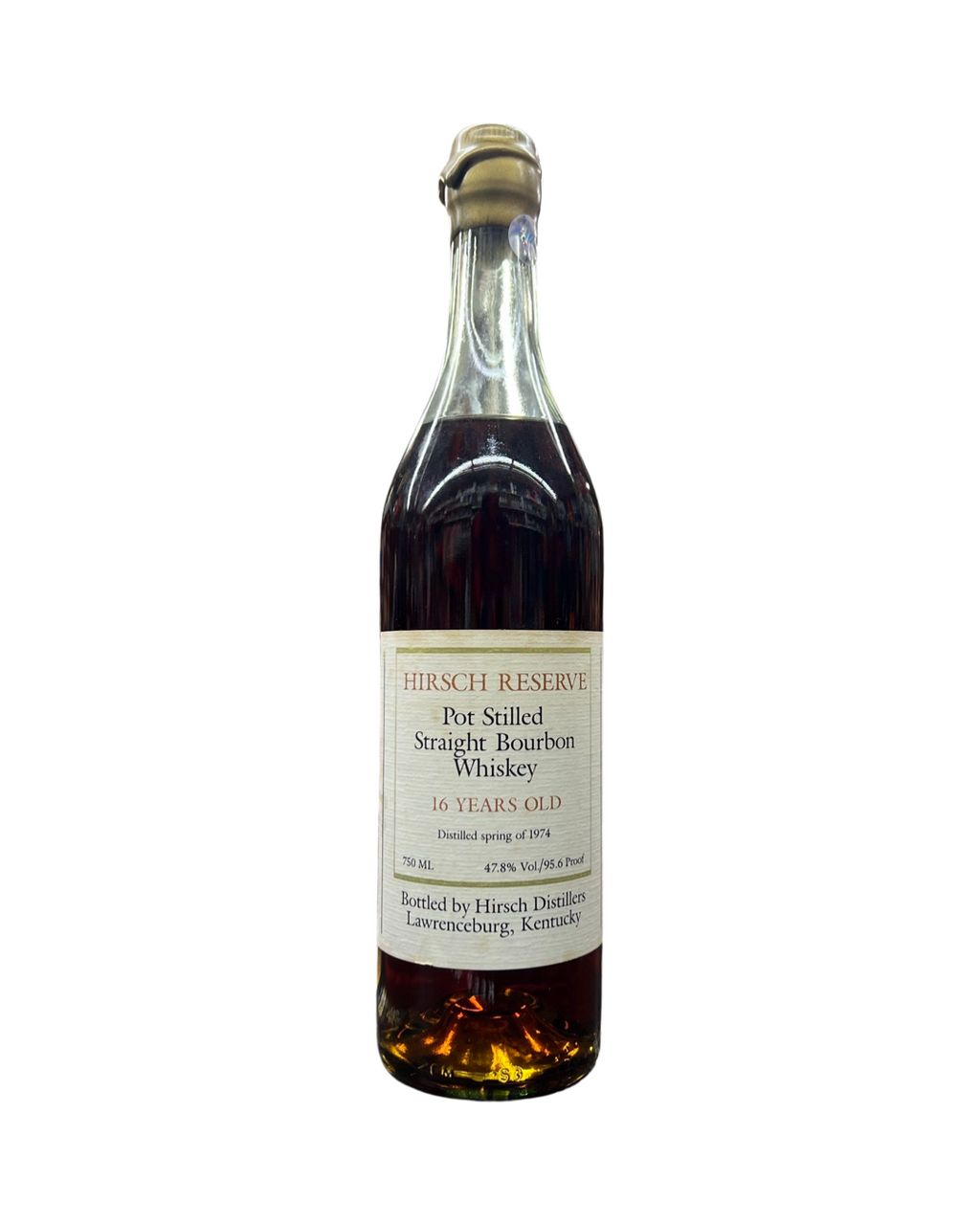 1974 A.H. Hirsch Reserve 16 Year Old Straight Bourbon Whiskey Gold Wax 750ml