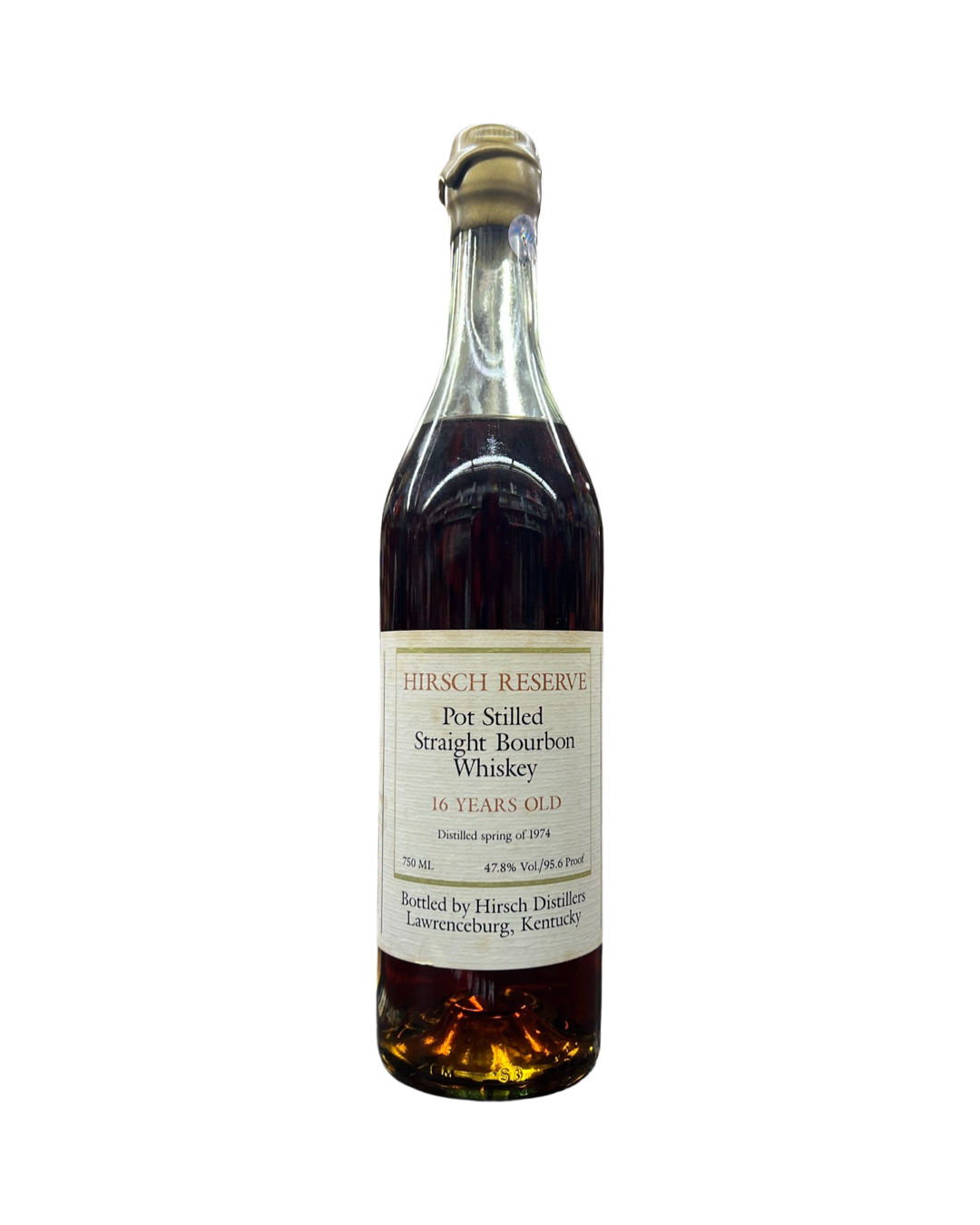 1974 A.H. Hirsch Reserve 16 Year Old Straight Bourbon Whiskey Gold Wax 750ml