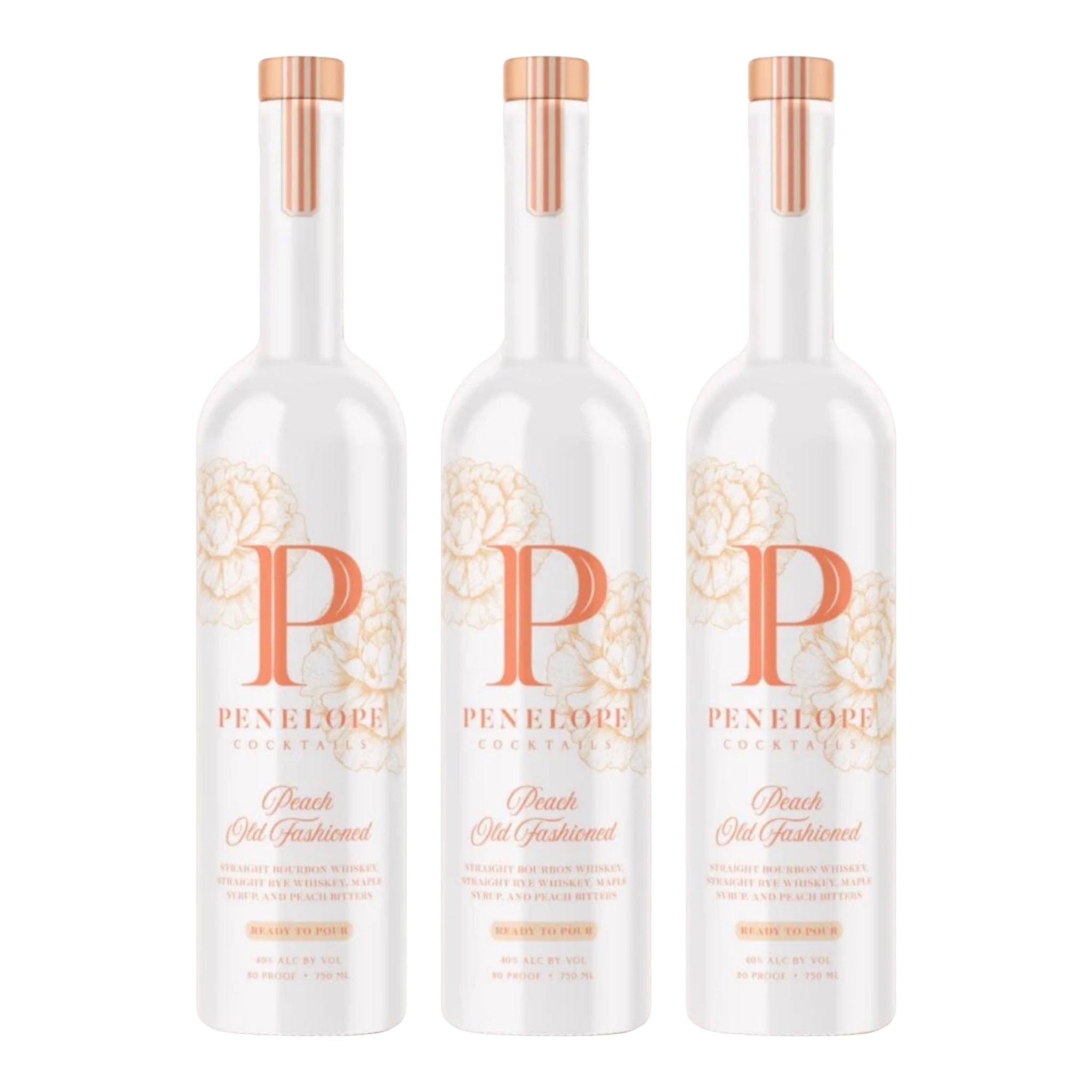 Penelope Cocktails Peach Old Fashioned Cocktail 750ml Bottle 3-Pack