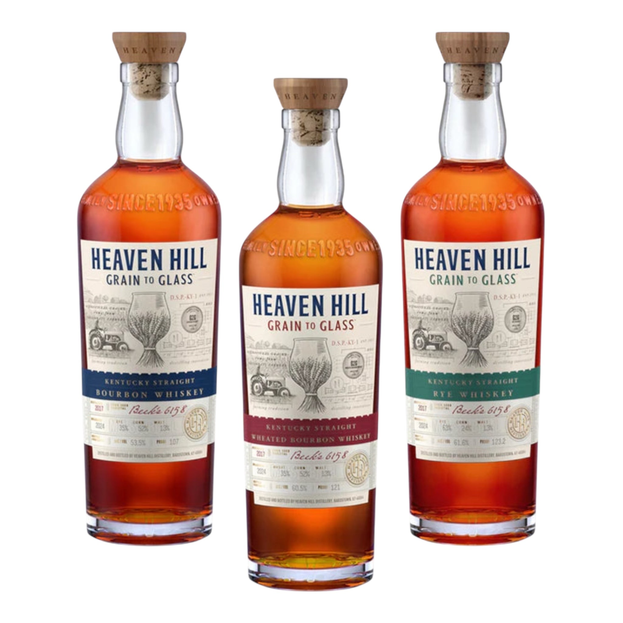 Heaven Hill Grain to Glass Set Bourbon Whiskey Bundle