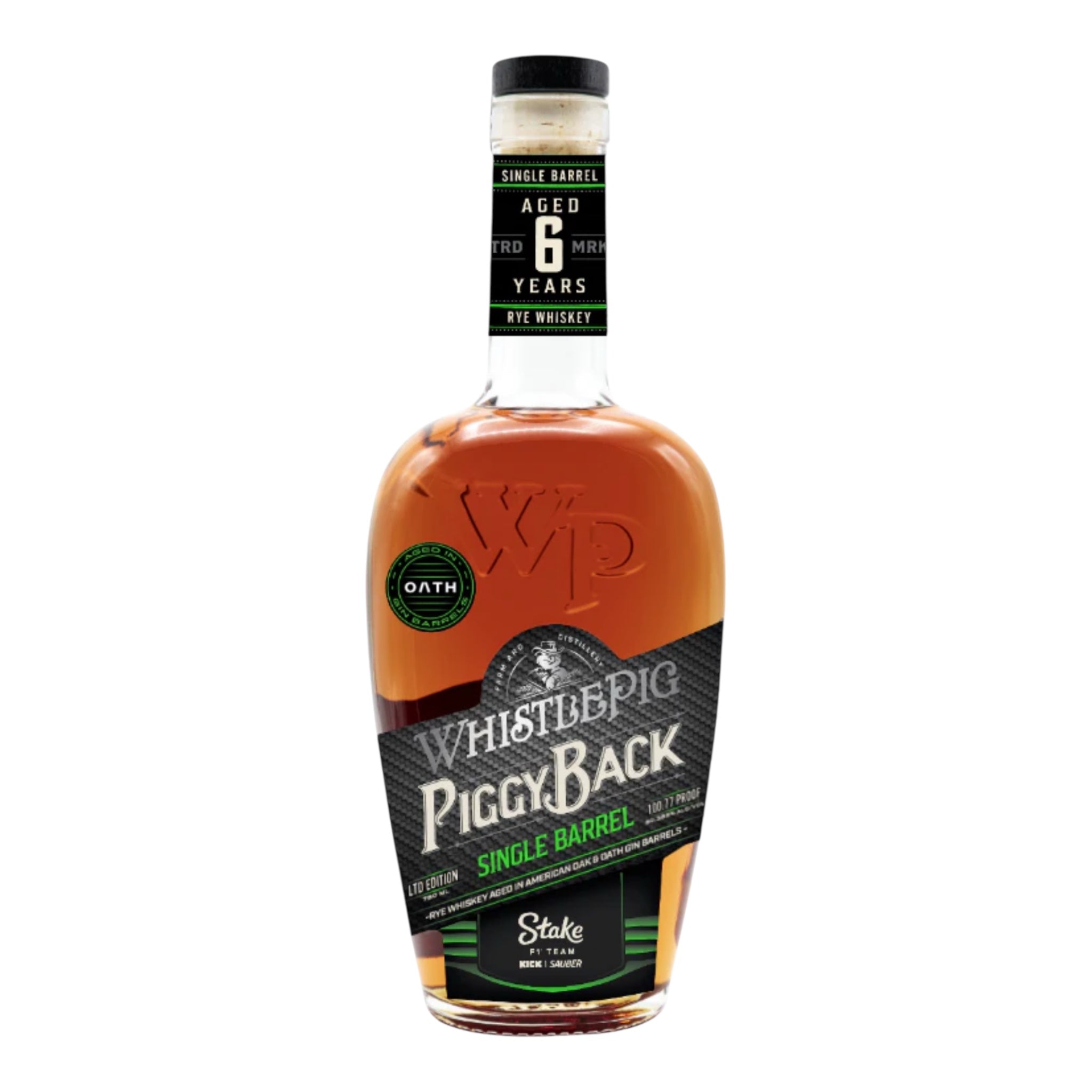 Whistlepig Piggy Back Legend Series 'Stake F1 Team' Oak Gin Barrel 6 Year Old Rye Whiskey 750ml