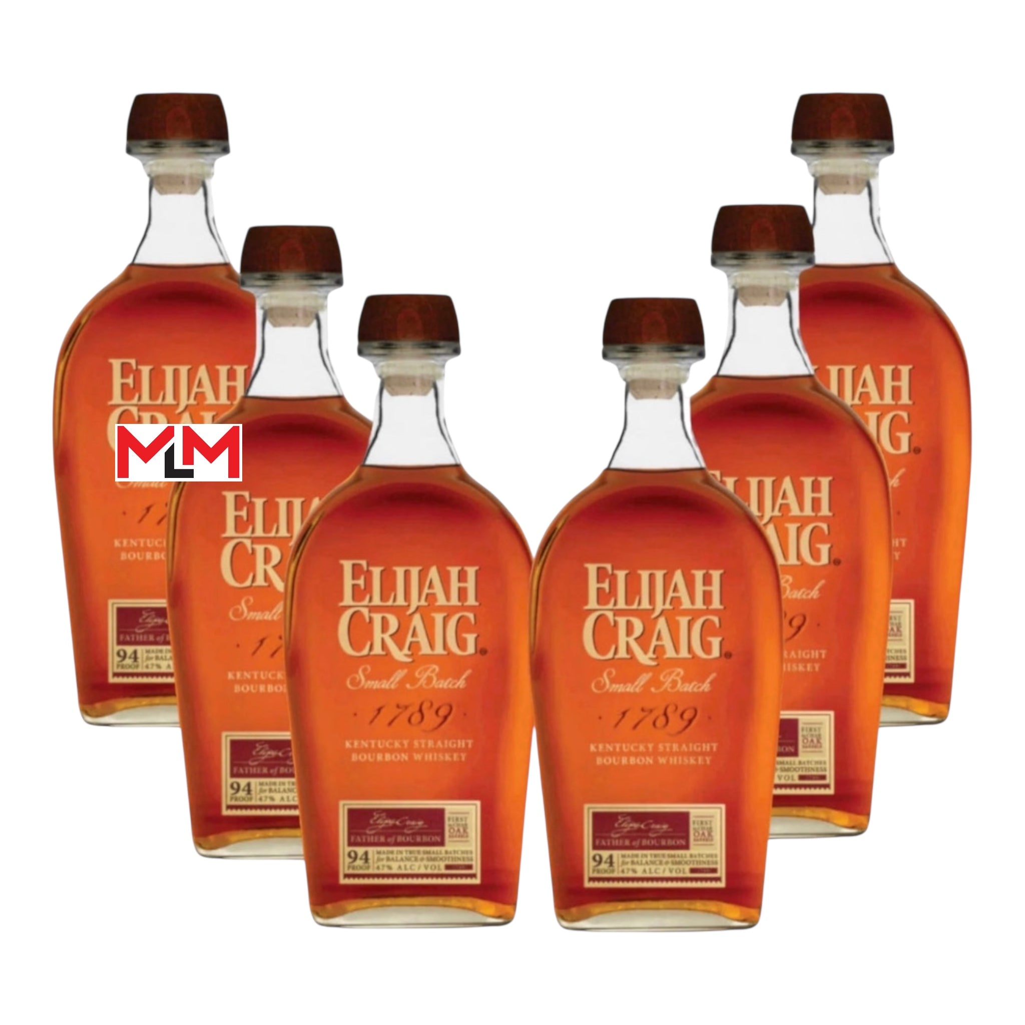 Elijah Craig Small Batch Straight Bourbon Whisky 750ml Bundle 6-Pack