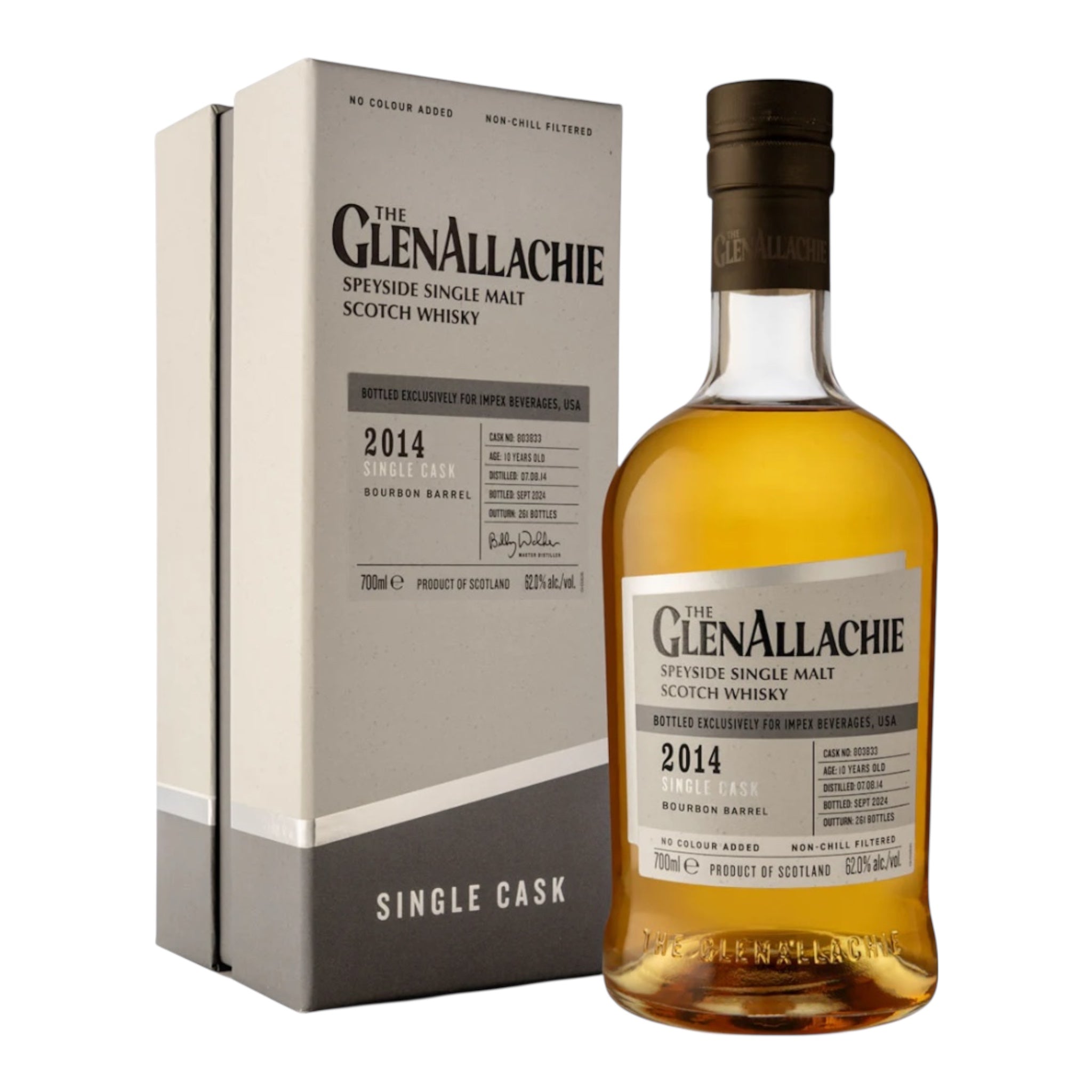 2014 GlenAllachie 10 Year Old Oloroso Hogshead Single Cask Finish Single Malt Scotch Whisky 700ml