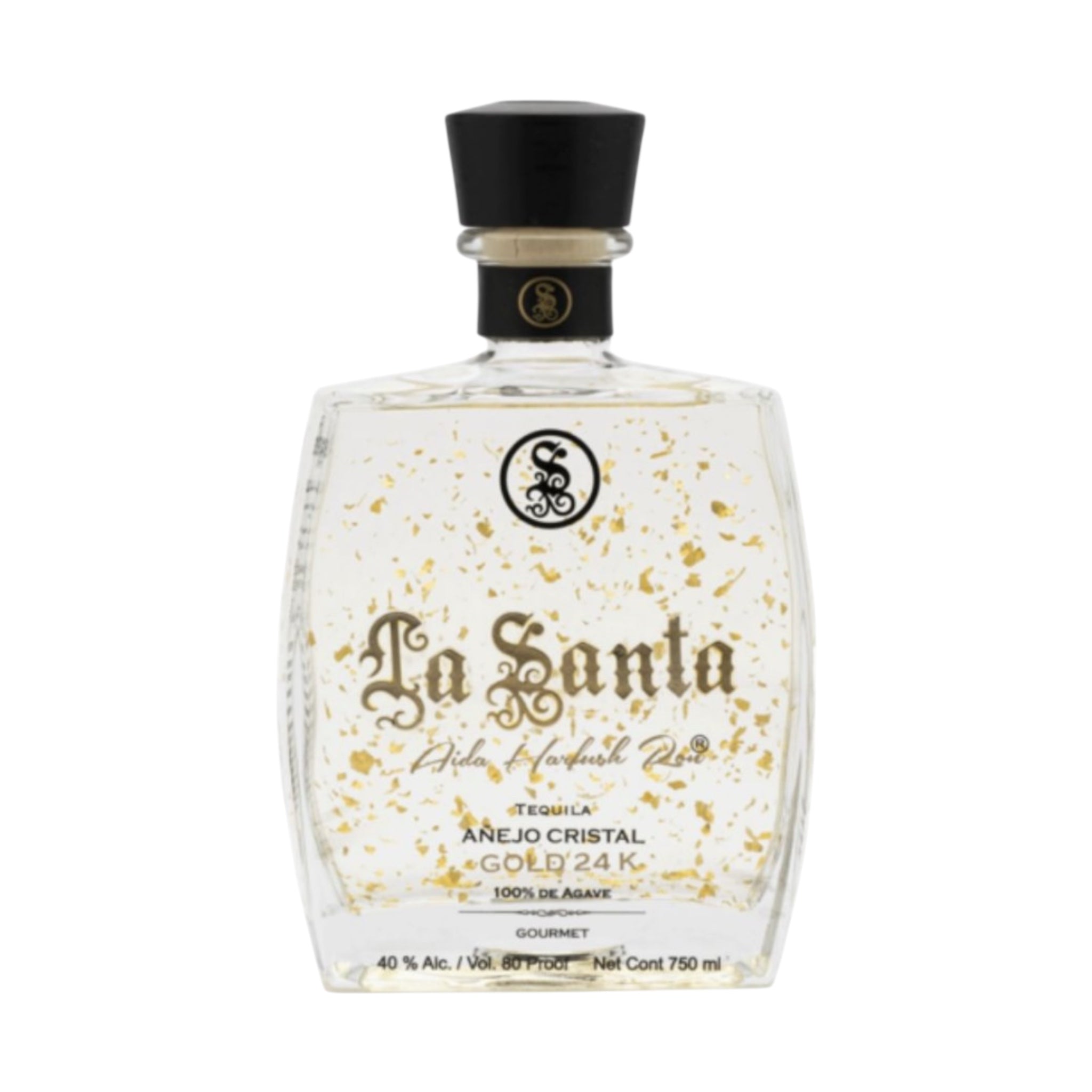 La Santa Cristal 24K Gold Flakes Anejo Tequila 750ml