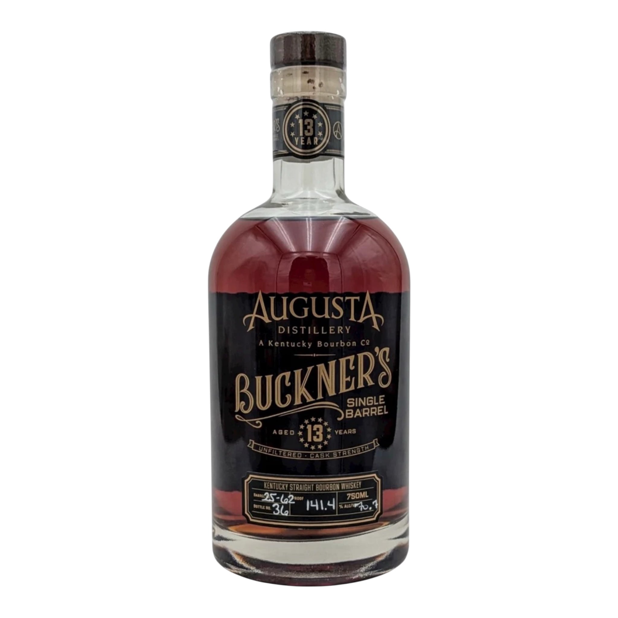 Augusta Distillery Buckner's Single Barrel 13 Year Old 144.6 Proof Straight Bourbon Whiskey 750ml