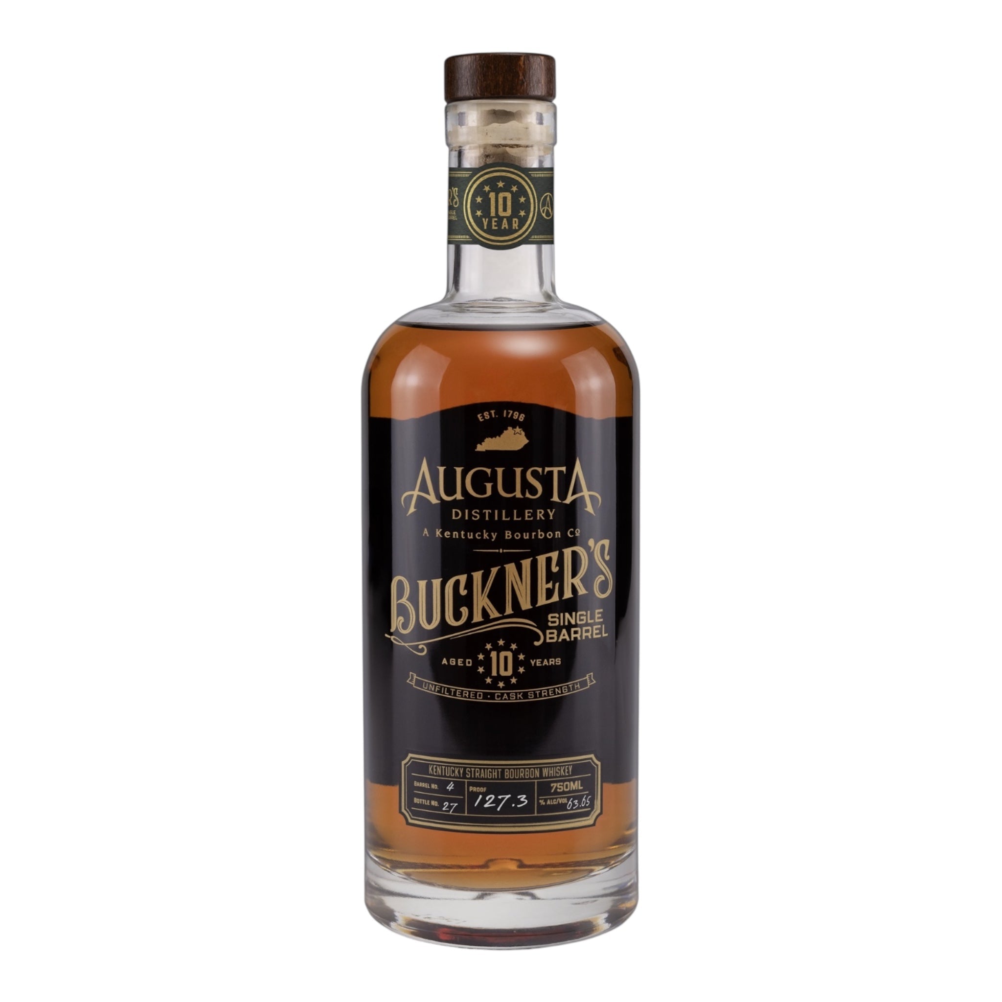 Augusta Distillery Buckner's Single Barrel 10 Year Old 118.2 Proof Straight Bourbon Whiskey 750ml