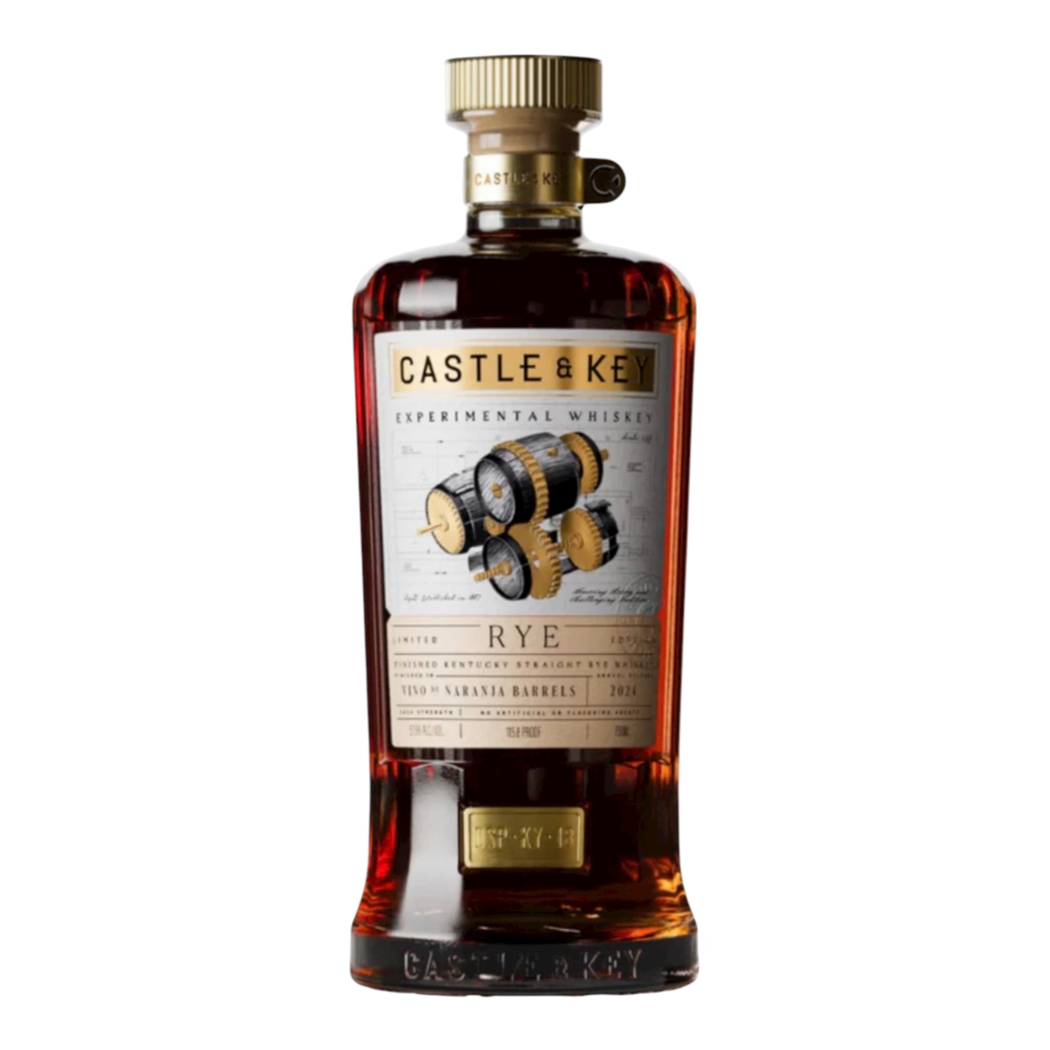 Castle & Key Experimental Series Vino de Naranja Barrel Finished Straight Rye Whiskey 750ml