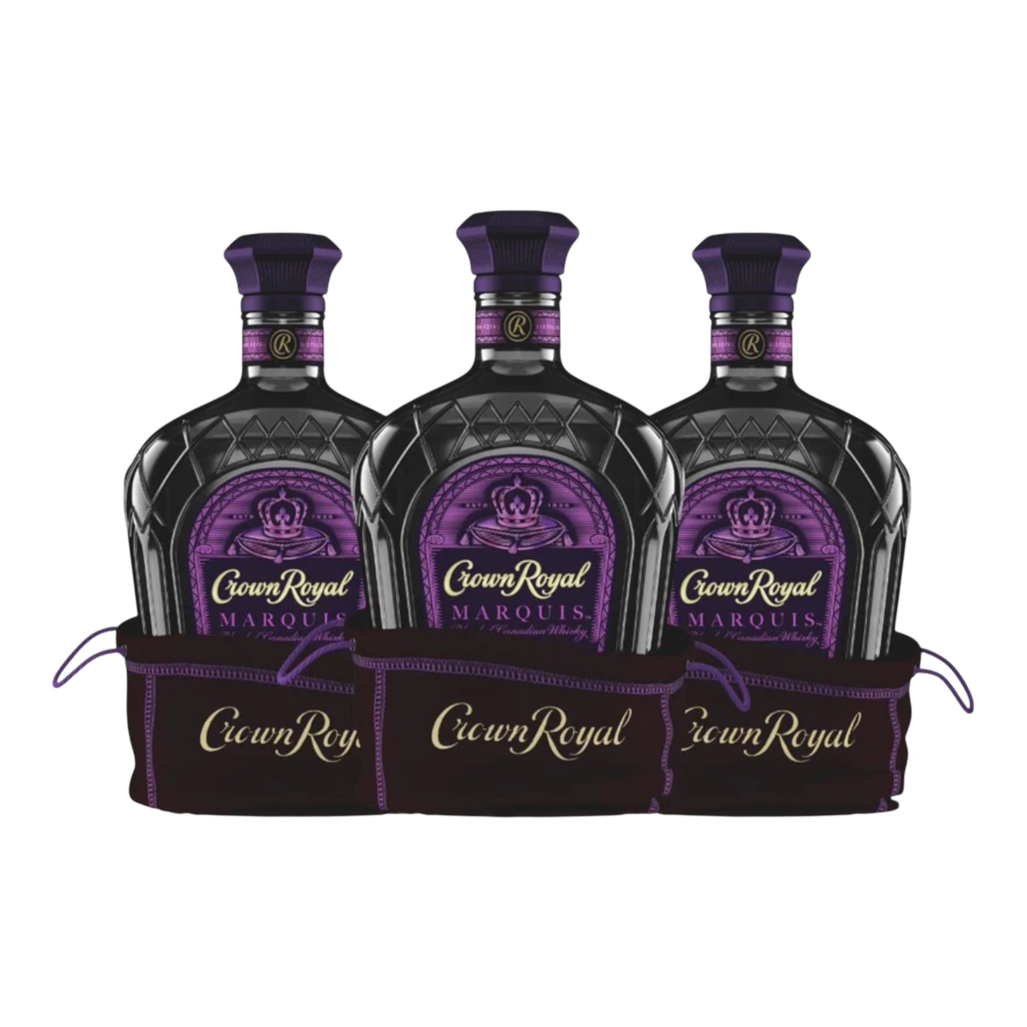 Crown Royal Marquis Caribbean Rum Casks Finish Blended Canadian Whisky Bundle 750ml 3 Pack