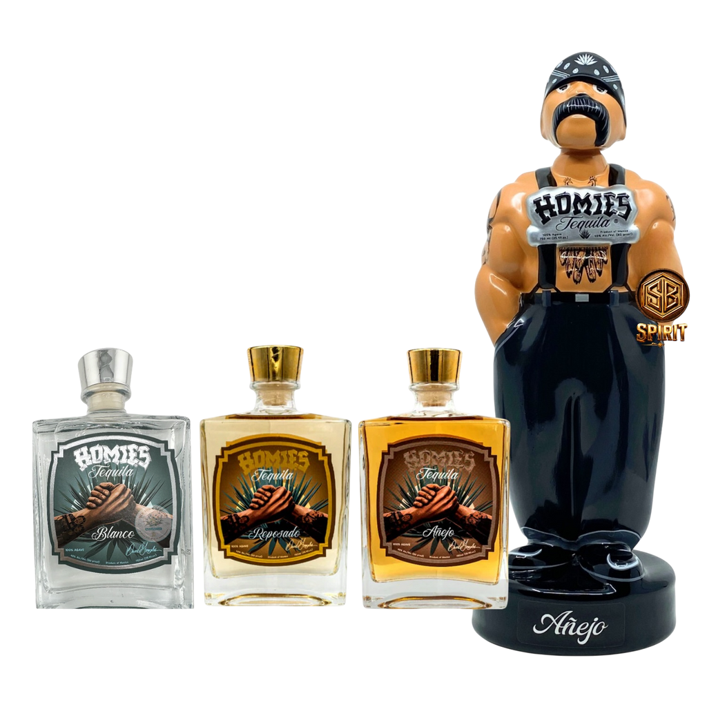 Homies  Blanco, Reposado, Anejo & Big Loko  Anejo Ceramic Figurine Bundle 750ml 4-Pack