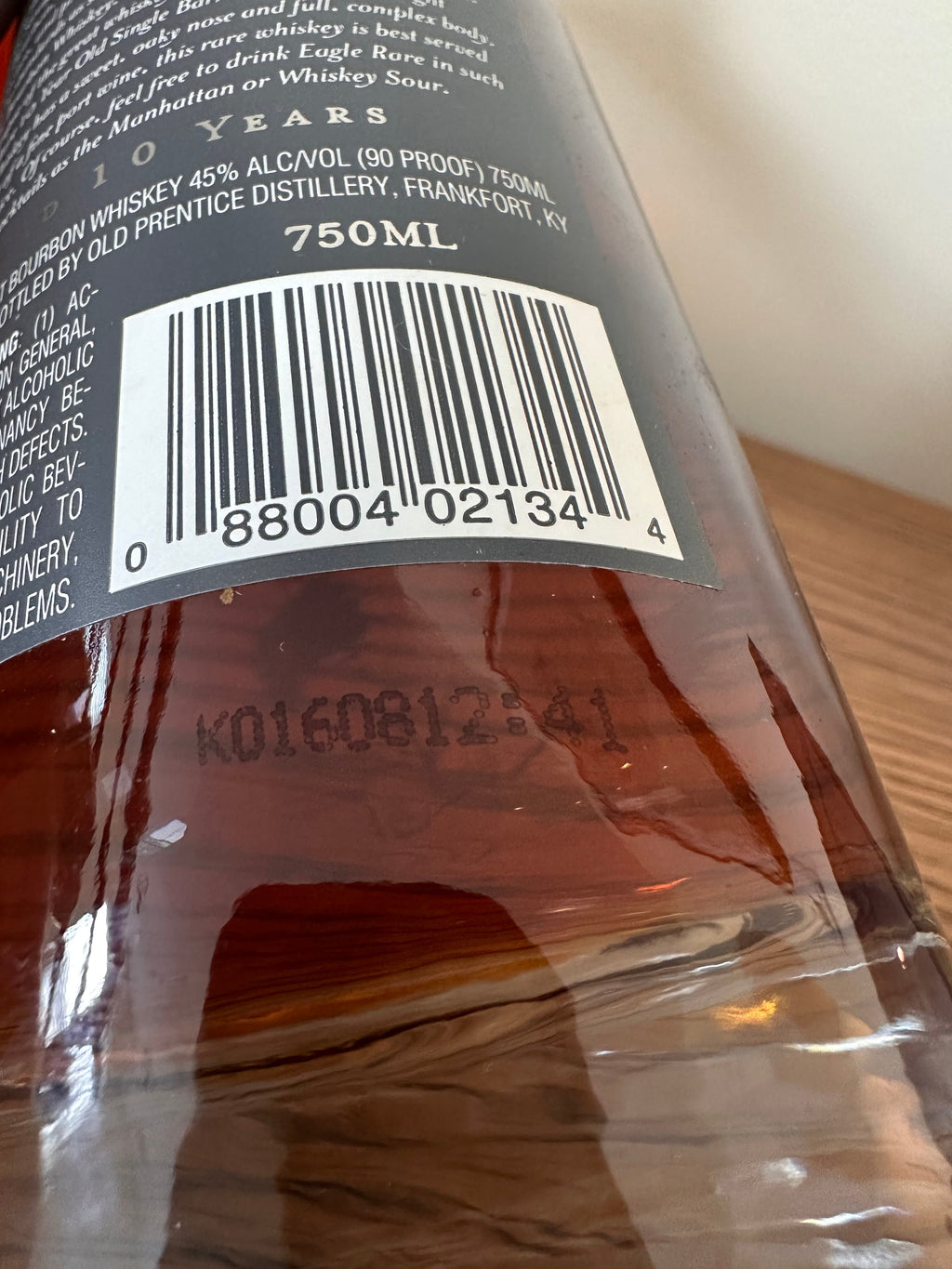 2008 Eagle Rare Old Prentice Distillery Straight Bourbon Whiskey 750ml