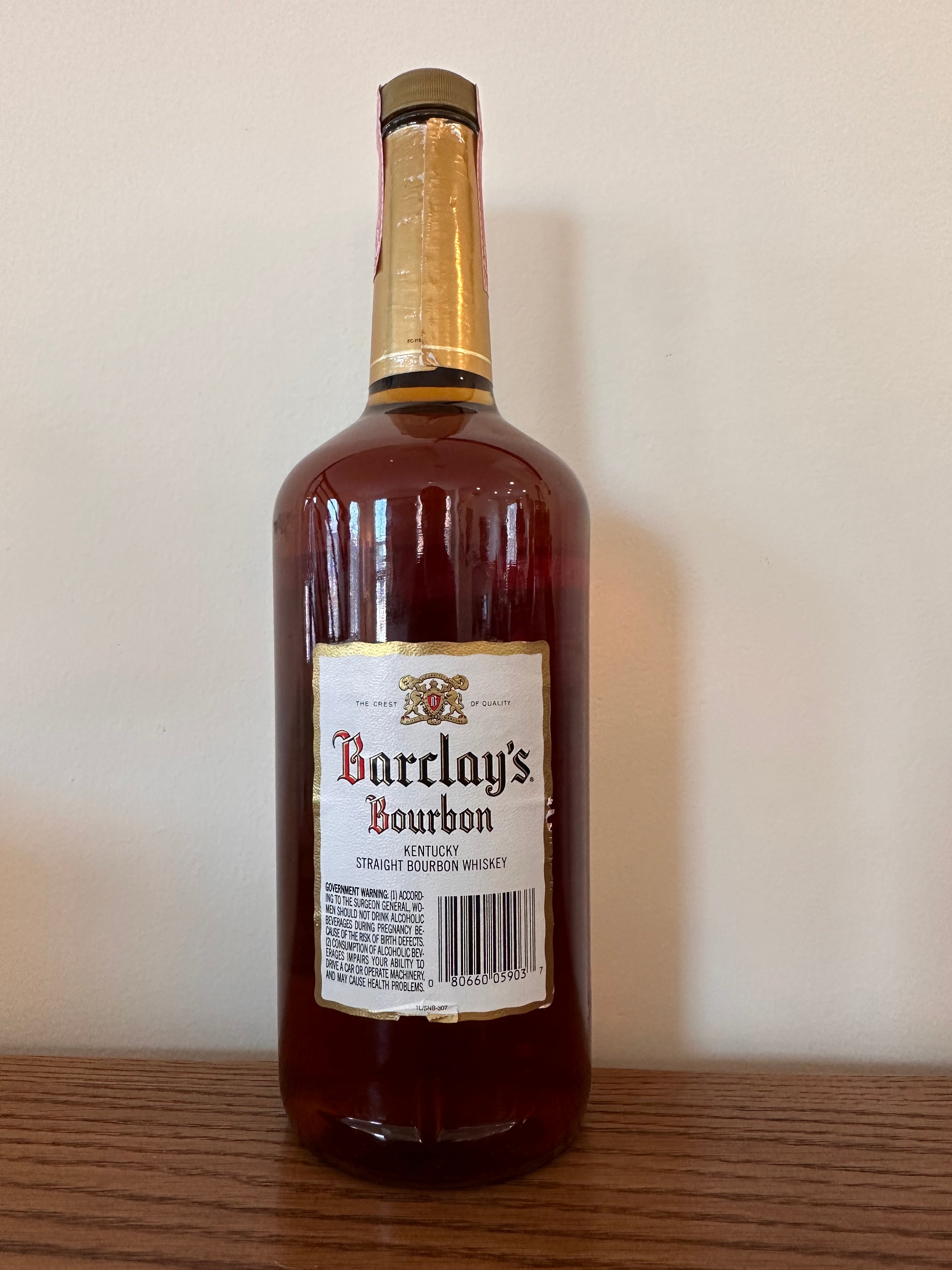 1989 James Barclay's Bardstown Kentucky Straight Bourbon Whiskey 1.0L