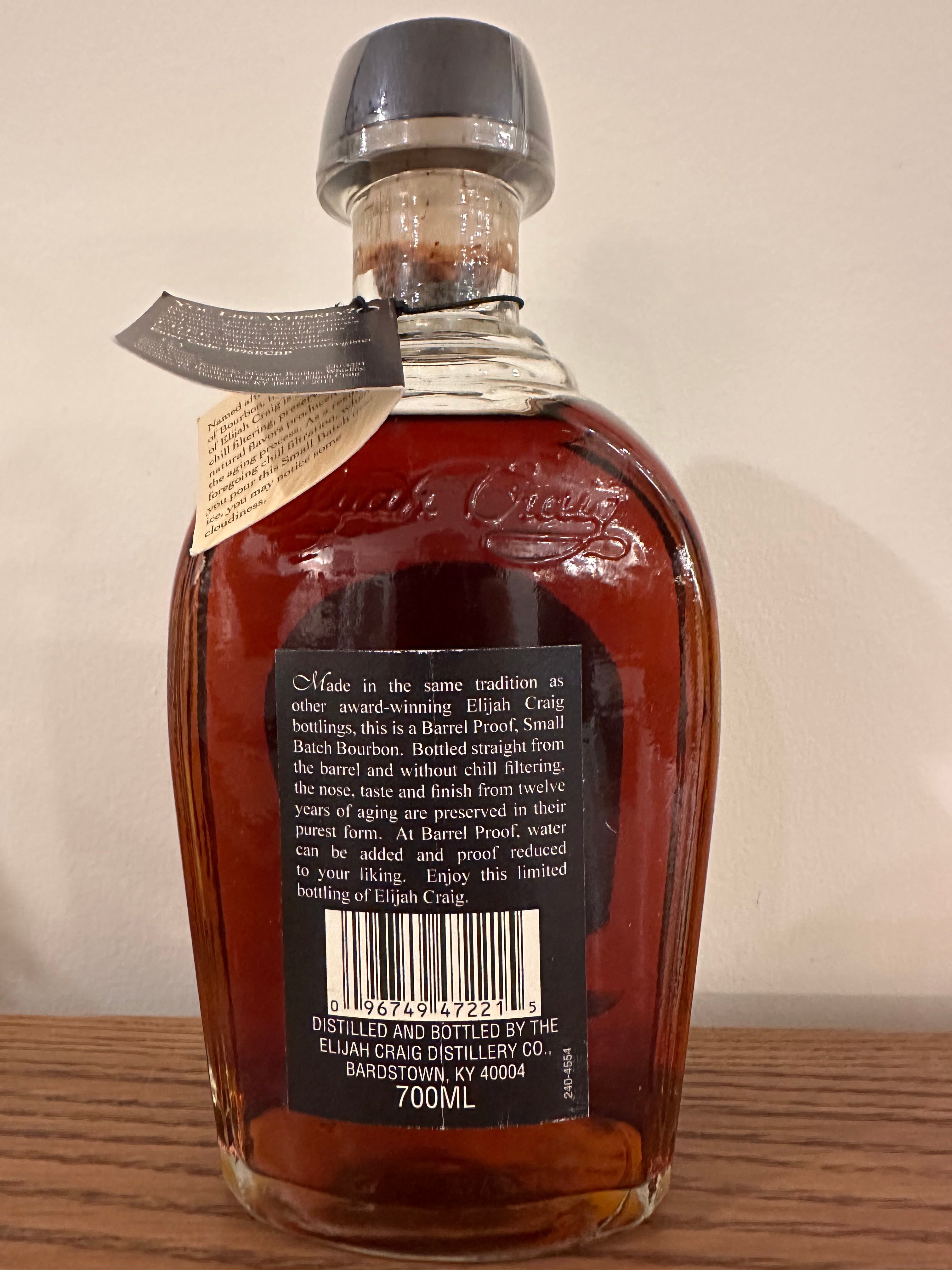 2014 Elijah Craig Batch 6 Barrel Proof Kentucky Straight Bourbon Whiskey 700ml