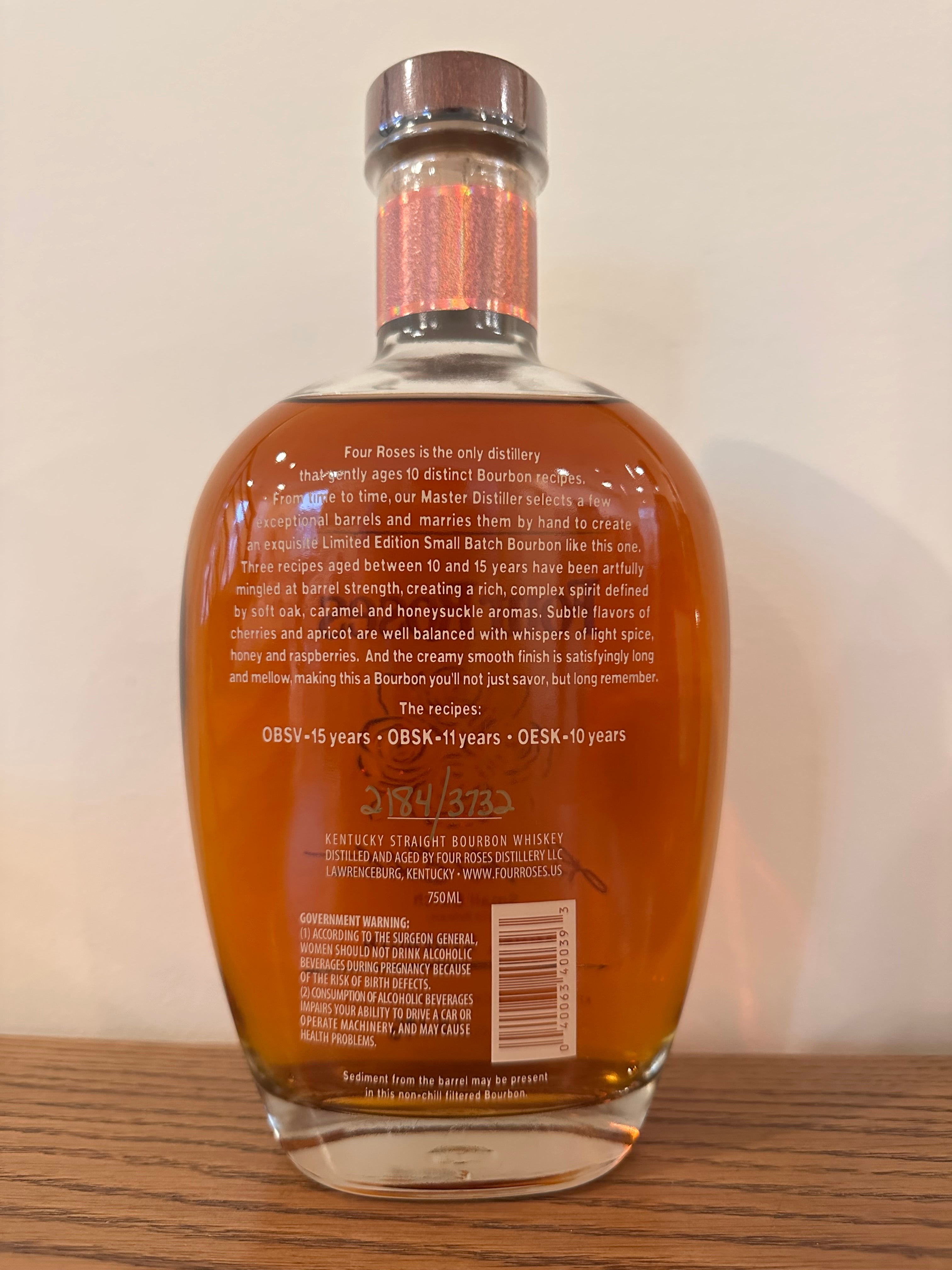2010 Four Roses Limited Edition Small Batch Barrel Strength Kentucky Straight Bourbon Whiskey 750ml