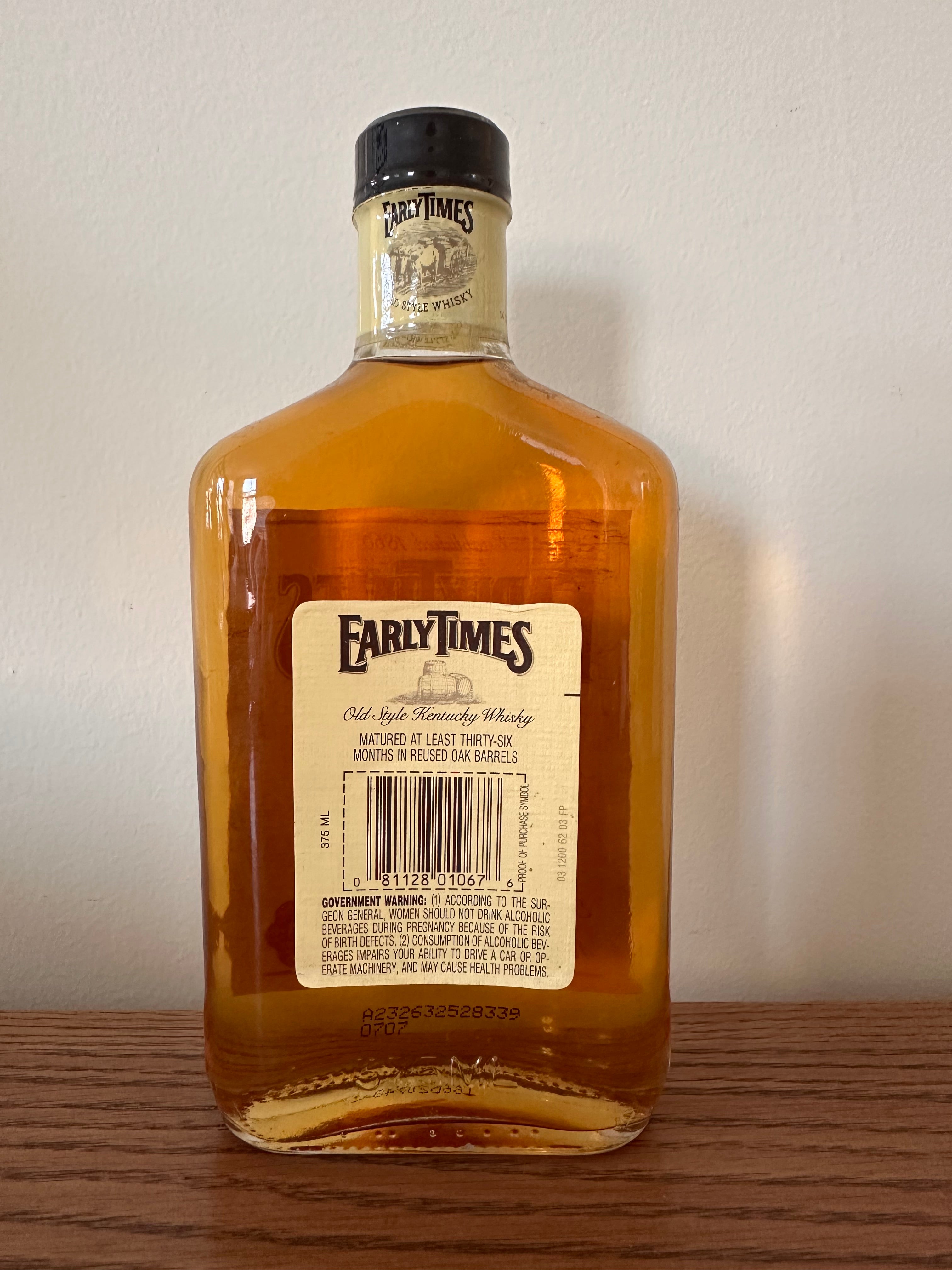 1995 Early Times Old Style Kentucky Whisky 375ml