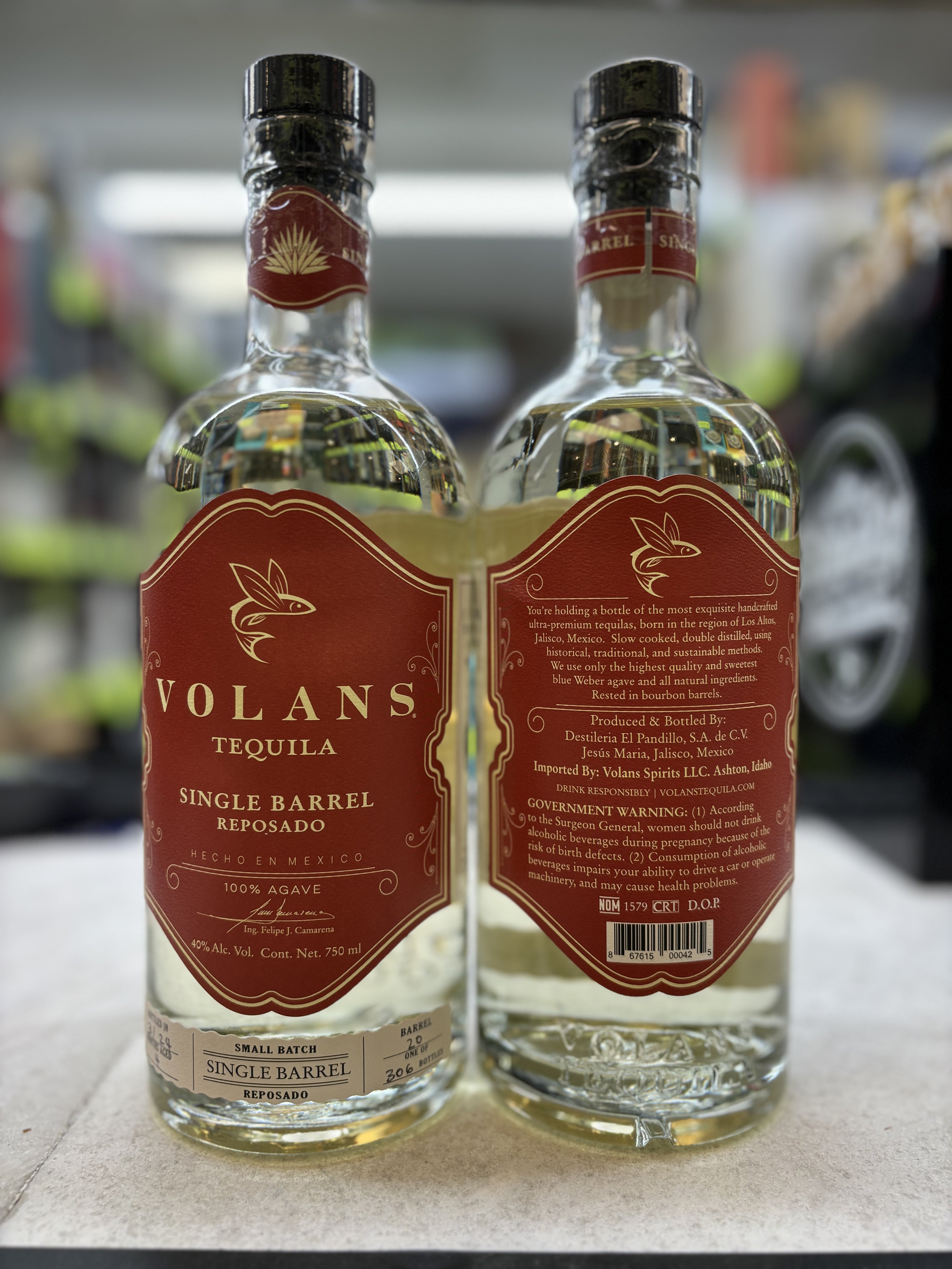 Volans Single Barrel Heaven Hill Barrel Aged Reposado  Tequila 750ml