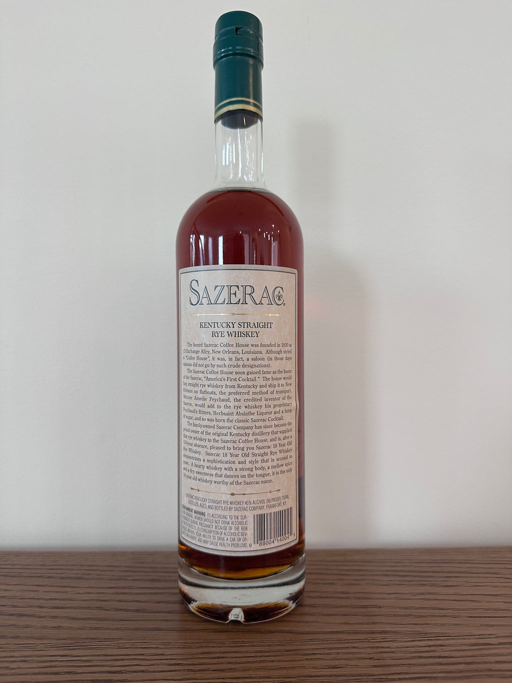 2002 Sazerac 18 Year Old Straight Rye Whiskey 750ml