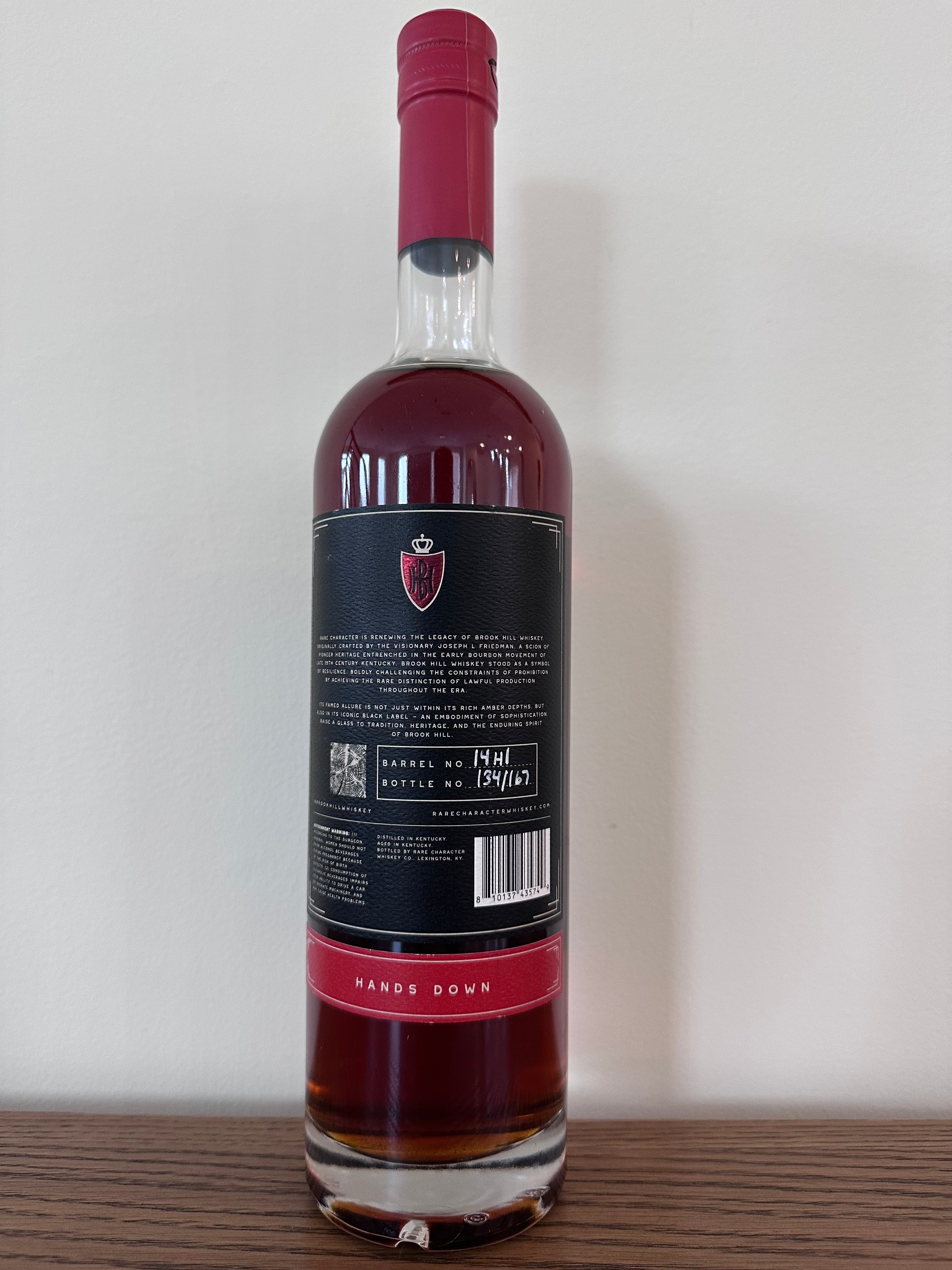 Rare Character Brook Hill Single Barrel 10 Year Old Kentucky Straight Bourbon Whiskey 750ml