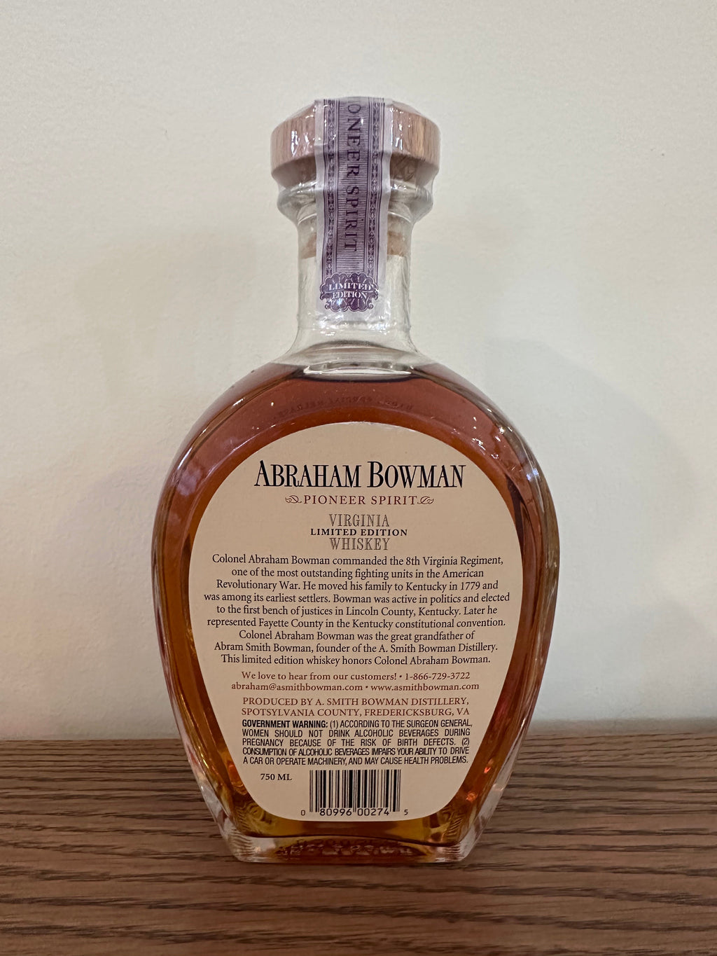Abraham Bowman Rye Whiskey 2010