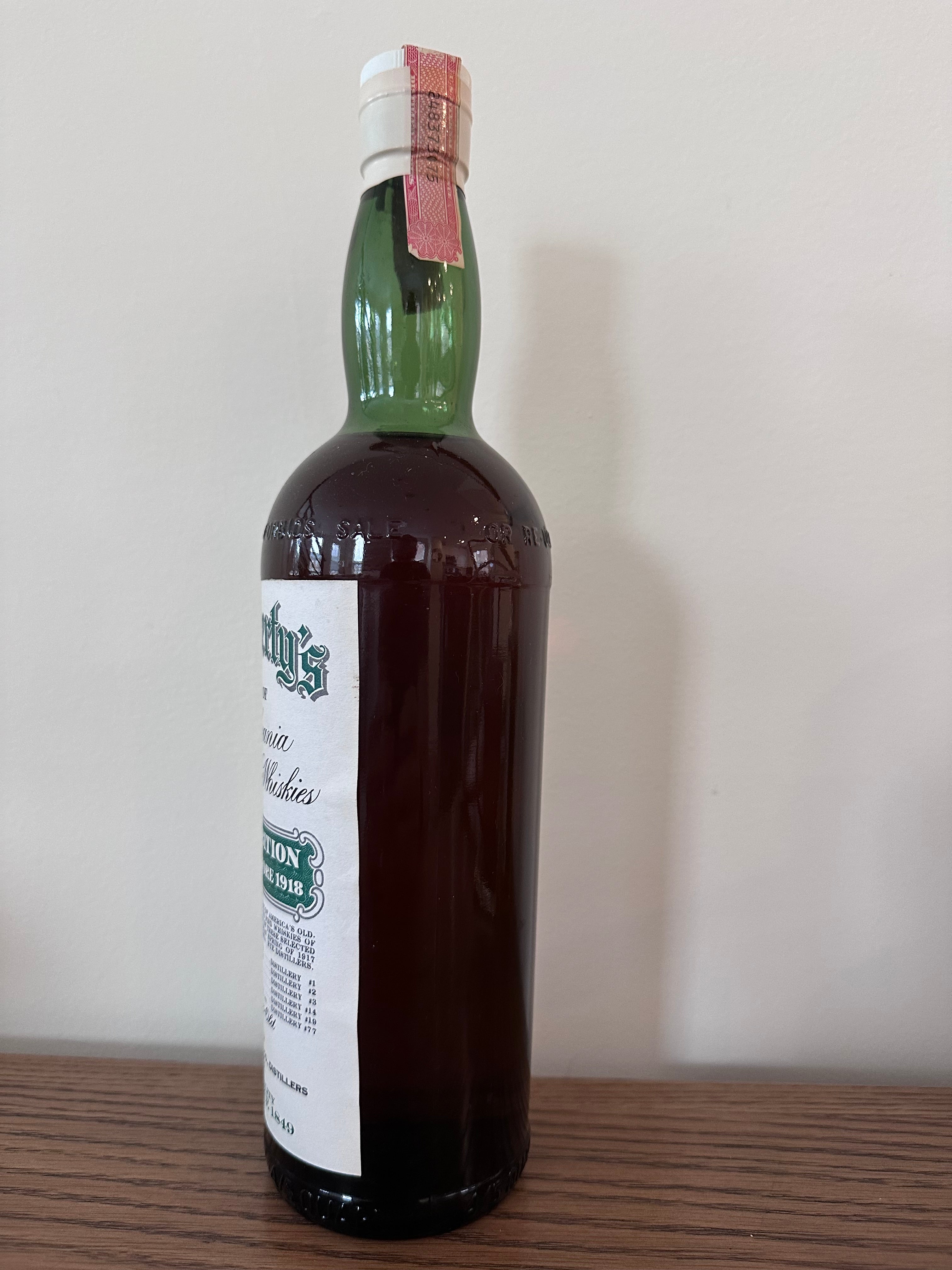 Dougherty's 11 Year Old Pre-Prohibition Blend of Straight Rye Whiskies